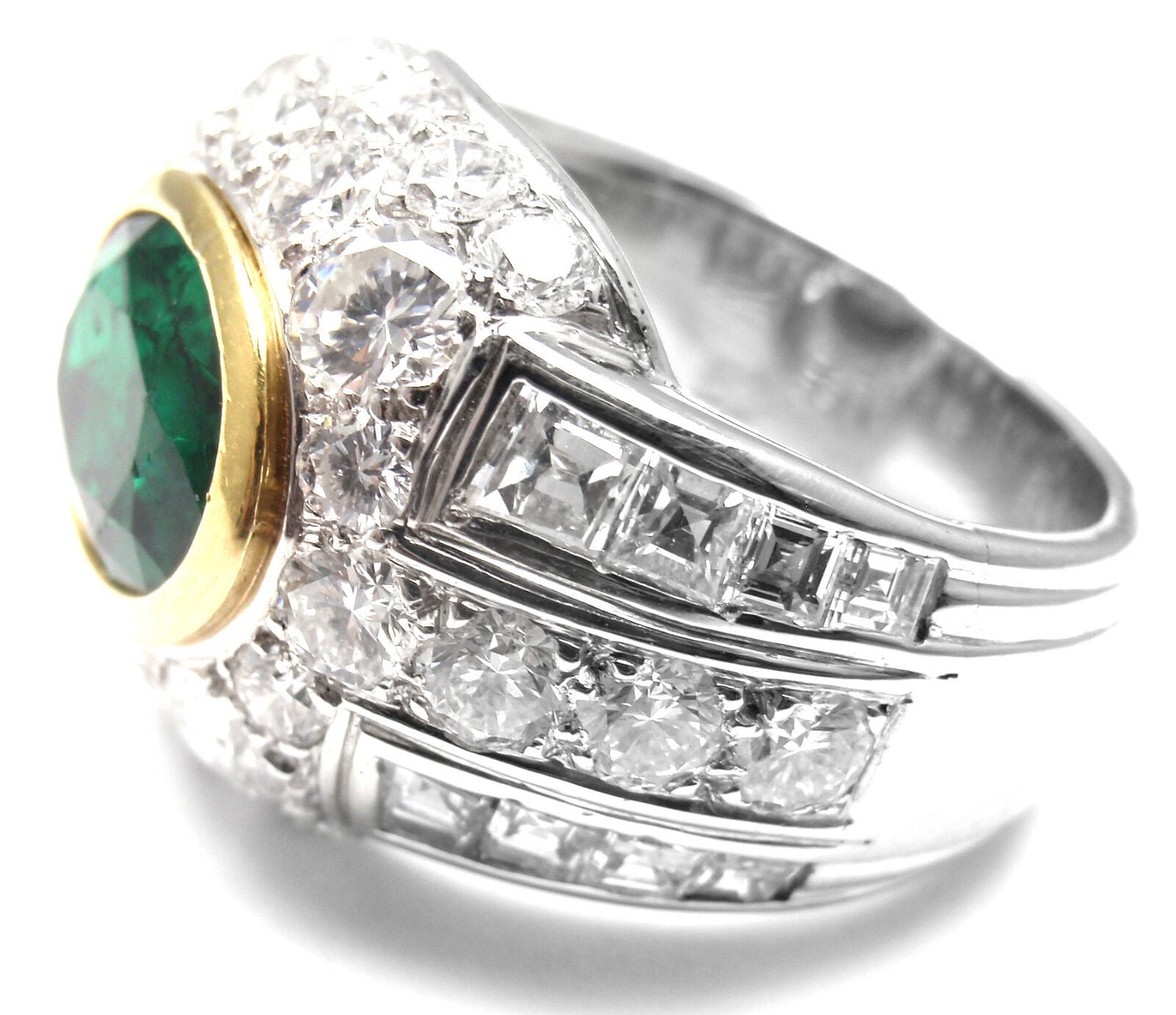 Authentic Patek Philippe Platinum Diamond Emerald Ring with Certificate - Rare Luxury Jewelry for Weddings, Engagements & Special Occasions