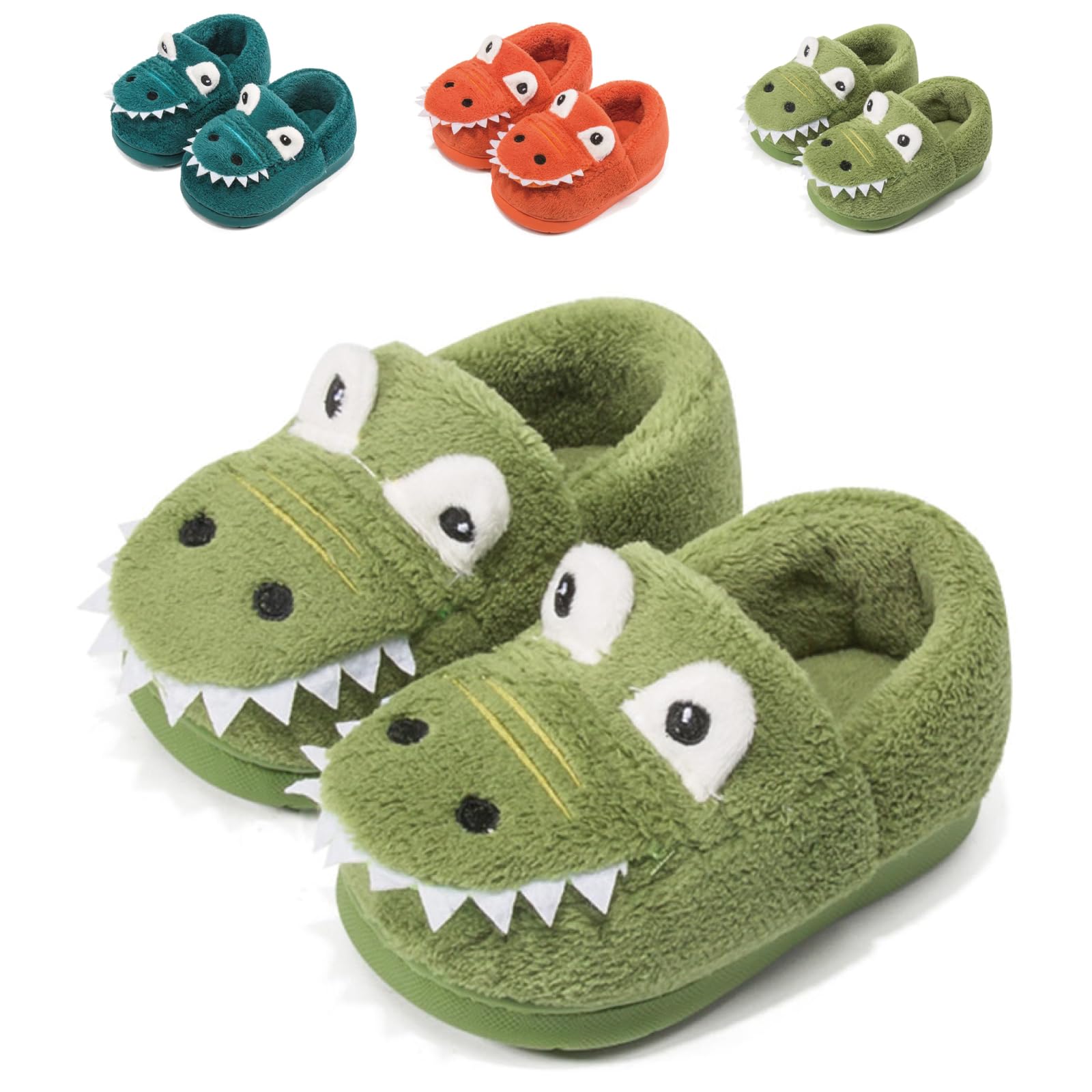 **Fadezar Boys & Girls Dinosaur Slippers - Warm Winter House Shoes for Toddlers & Kids - Cozy Indoor/Outdoor Slippers for Playtime & Home Comfort**