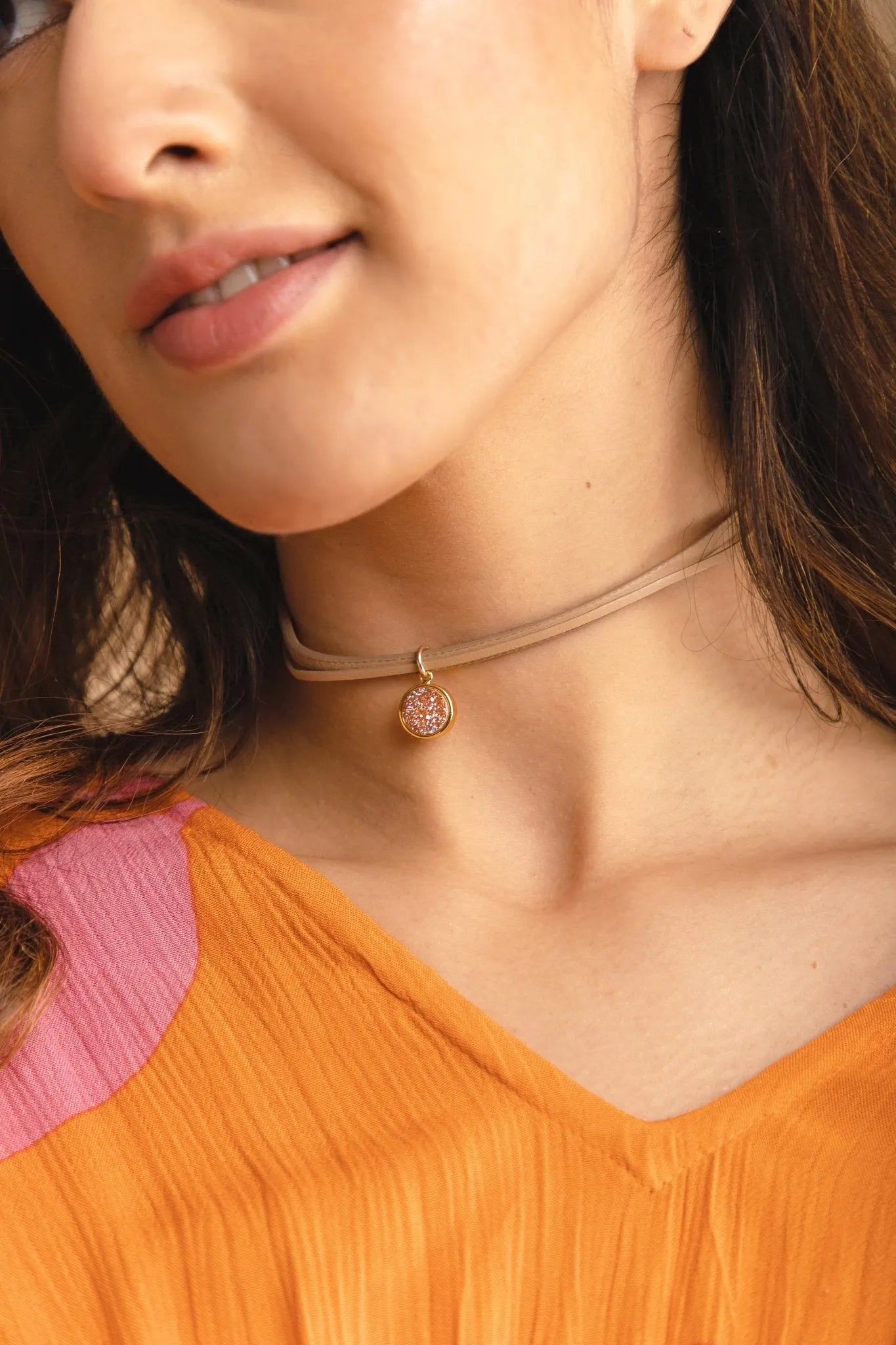 Druzy Leather Layered Choker Necklace - Elegant Bohemian Jewelry for Women | Perfect for Parties, Weddings & Everyday Fashion