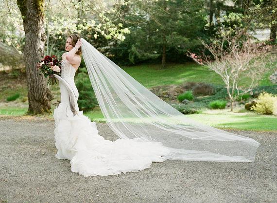 Royal Cathedral Bridal Veil 120 Inch - Elegant Wedding Veil for Bride | Perfect for Church Ceremony, Victorian Style Wedding & Formal Occasions