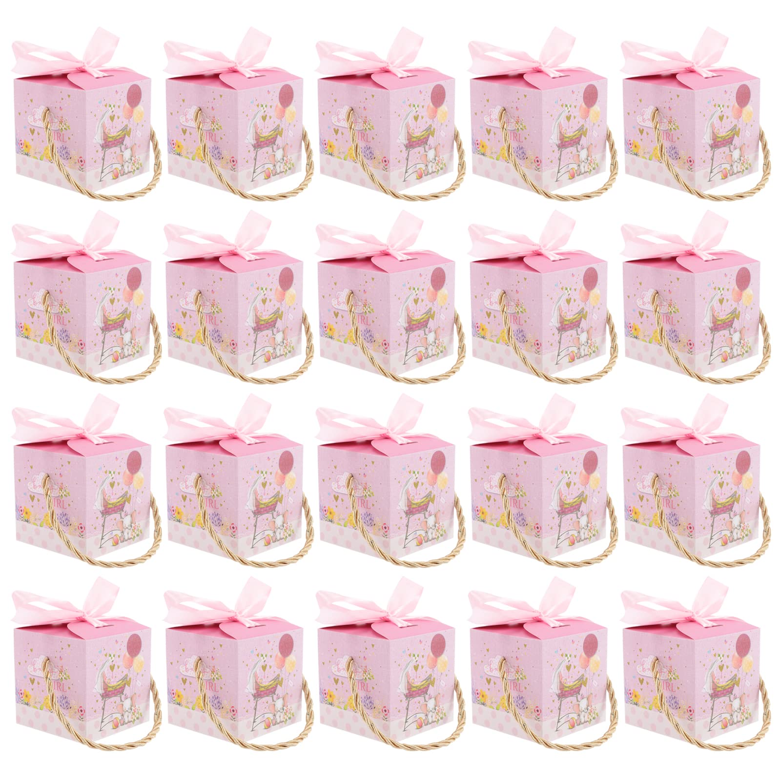 LUOZZY 20pcs Pink Cartoon Gift Boxes - Candy Treat Packaging Boxes for Birthday Party Favors, Baby Showers & Holiday Gifts | Perfect for Candy, Small Toys & Party Favors
