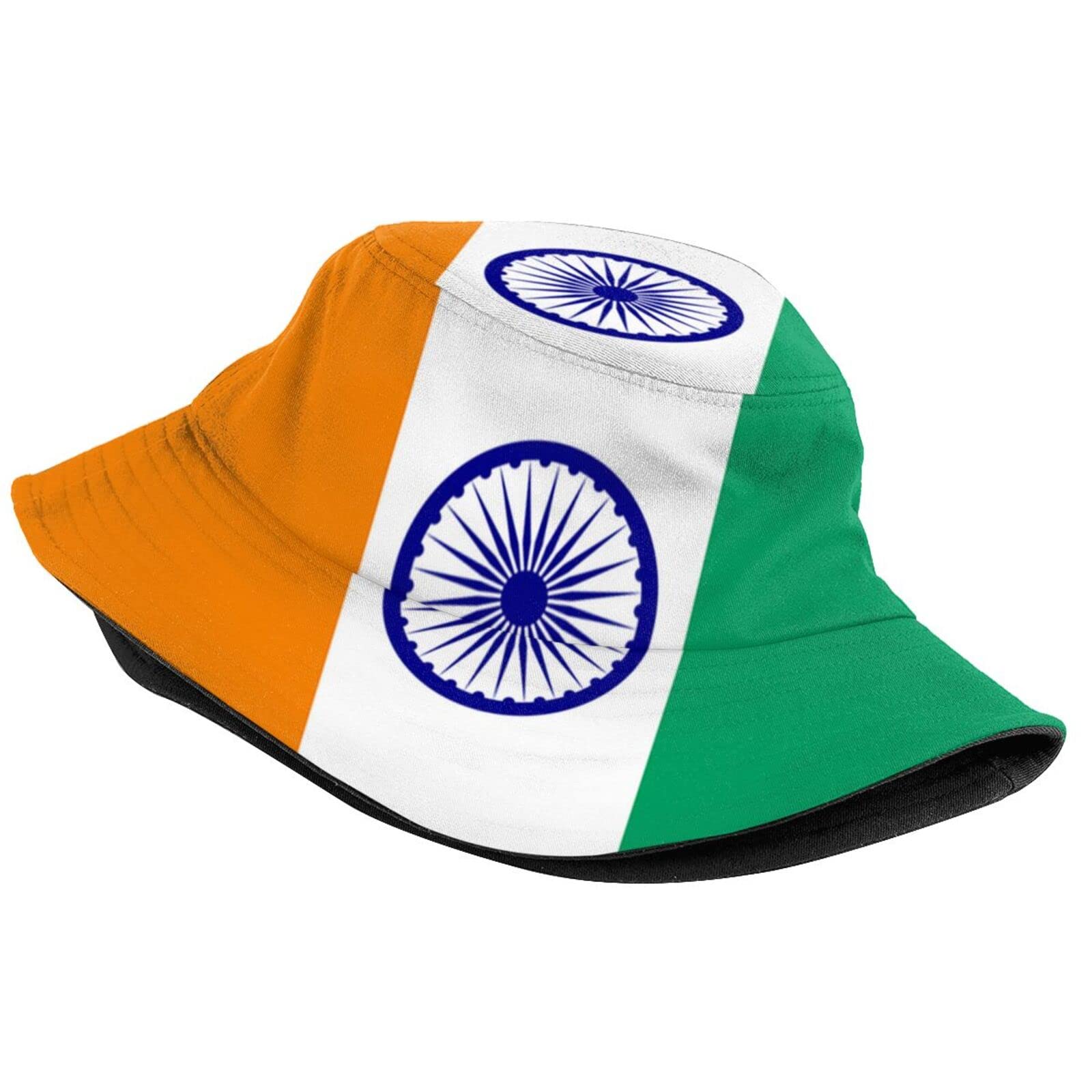 India Flag Bucket Hat - UPF 50+ Sun Protection, Packable & Wide Brim Summer Hat for Men & Women - Perfect for Outdoor Travel, Beach, Fishing, and Patriotic Events