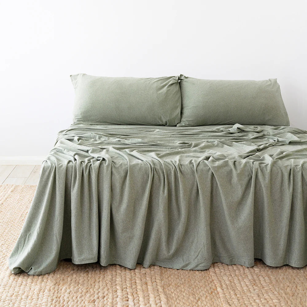 Organic Bamboo Bed Sheet Set - 100% Natural Sage Green by BedT | Soft, Breathable & Hypoallergenic | Perfect for Eco-Friendly Homes & Allergy Sufferers