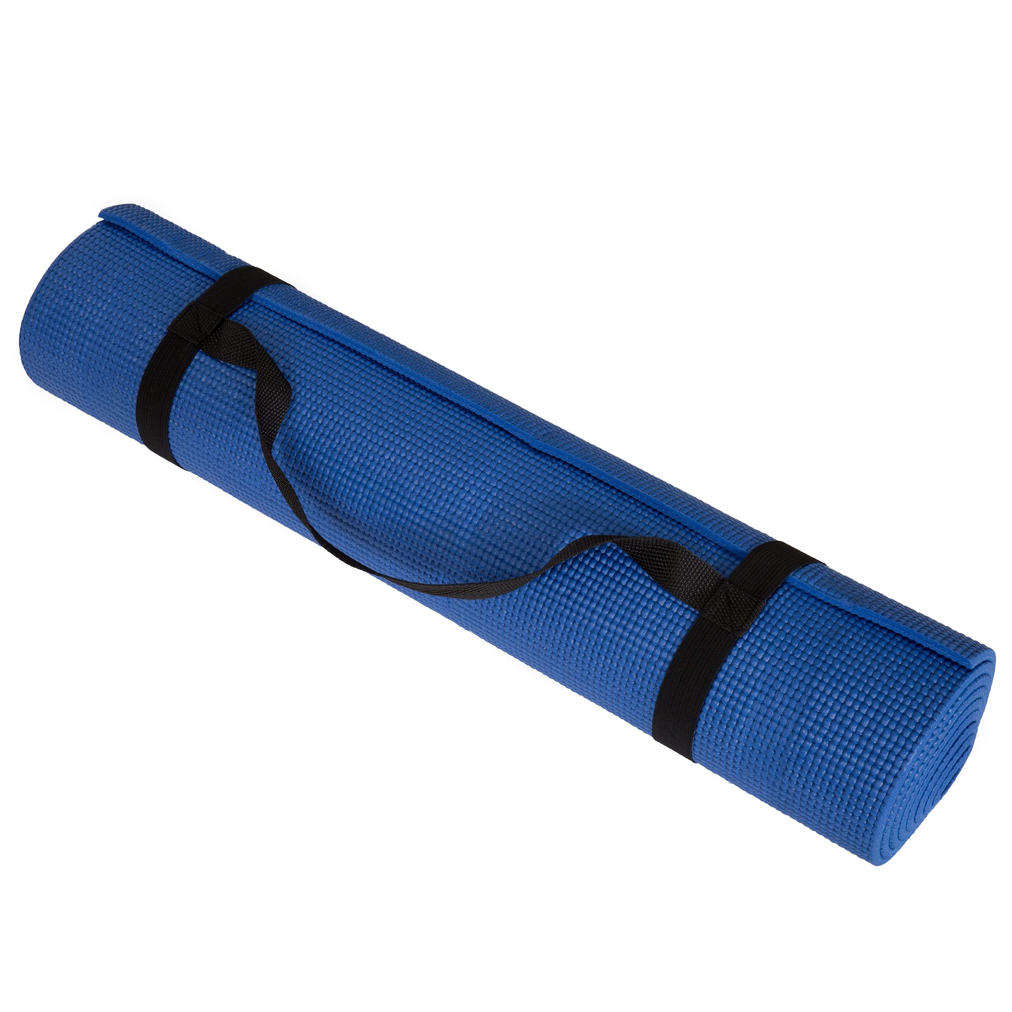 Non-Slip Yoga Mat with Double-Sided Comfort Foam - Extra Thick Durable Exercise Mat for Yoga, Pilates, Home Workouts & Fitness Training - Includes Carrying Strap by Wakeman Fitness - Perfect for Gym, Studio & Home Use