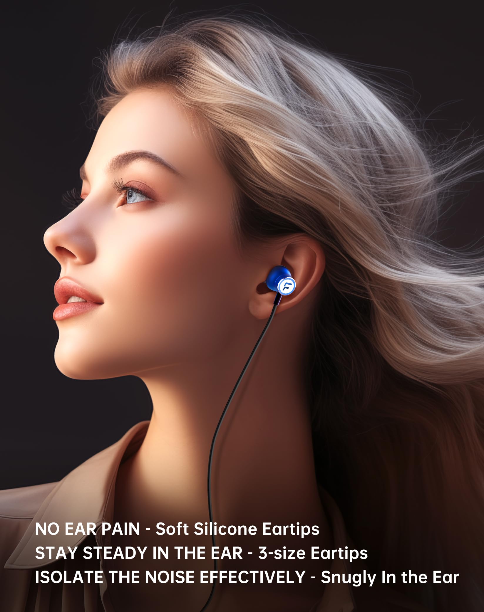 Premium Hi-Res USB-C Headphones with Microphone & Volume Control - Noise Isolating Earbuds with Powerful Bass for Samsung Galaxy S24/S23/S22/S21, iPhone 15/16 Pro Max & Laptops - Perfect for Gaming, Music & Work Calls