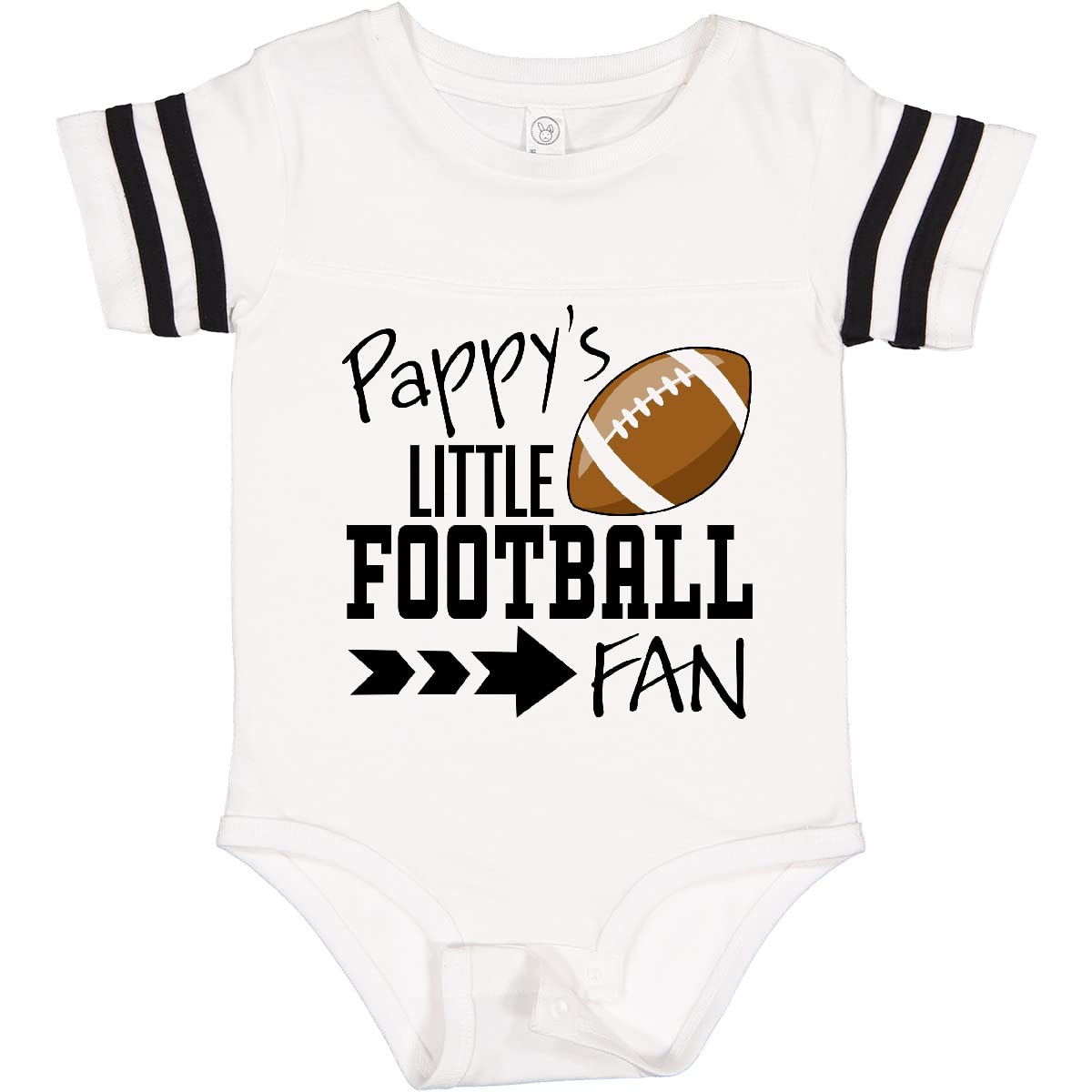 Inktastic Pappy's Little Football Fan Baby Bodysuit - Cute Infant Onesie for Game Day & Family Photos | Soft Cotton Football-Themed Outfit for Newborns & Toddlers