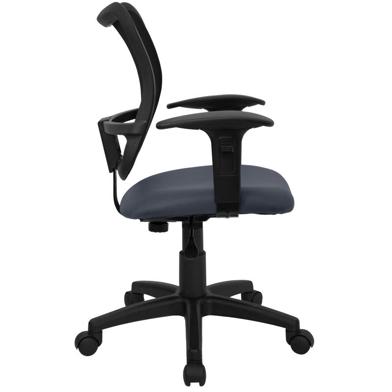 FLASH Mid Back Black Mesh Swivel Task Office Chair - Ergonomic Adjustable Height Computer Desk Chair for Home & Office Use - Perfect for Long Hours of Work or Gaming