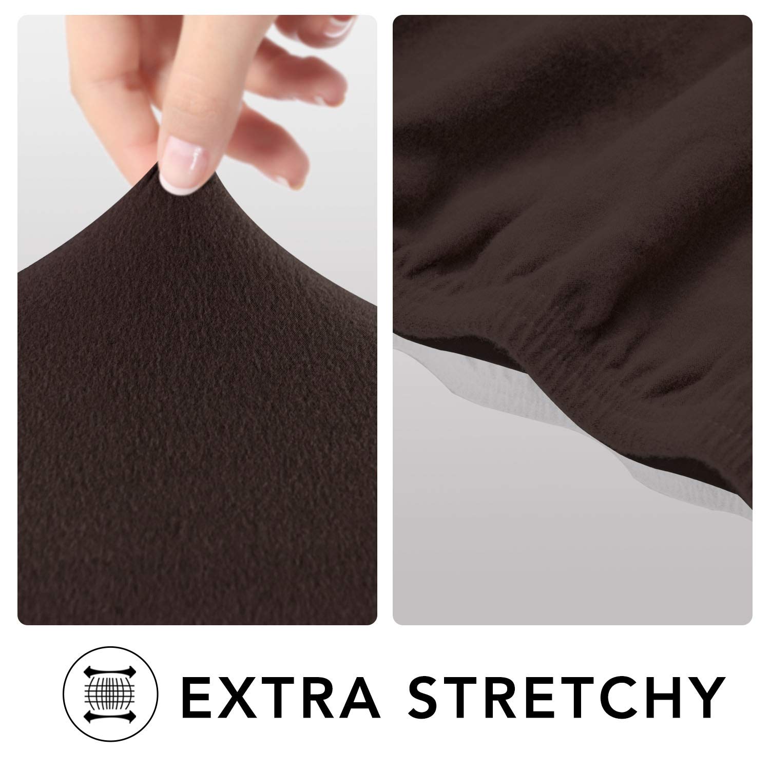 PureFit Super Stretch Chair Sofa Slipcover with Pocket - Spandex Non-Slip Sofa Cover, Washable Furniture Protector with Elastic Bottom for Kids & Pets (Recliner, Chocolate) - Perfect for Living Room, Family Gatherings & Pet-Friendly Homes
