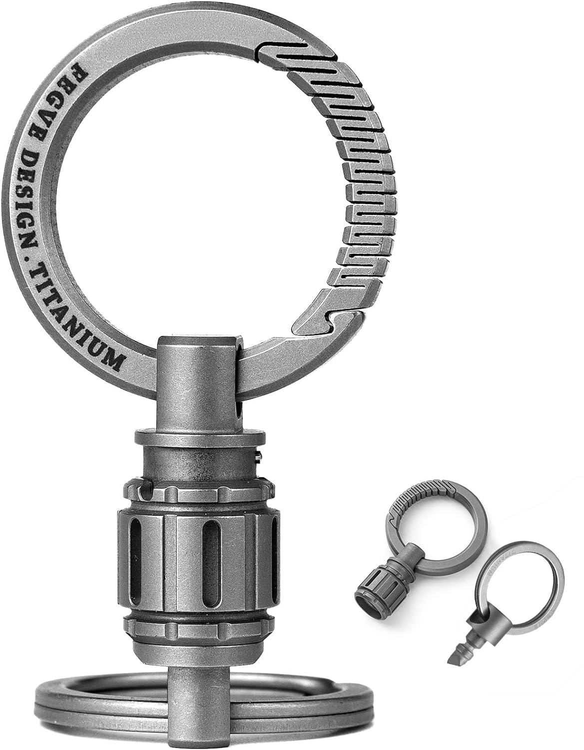 TISUR Quick Release Keychain - Detachable Carabiner Key Ring with Double-End Swivel Hook for Keys, Tools & Outdoor Gear | Perfect for Hiking, Camping, Work & Everyday Carry (EDC)