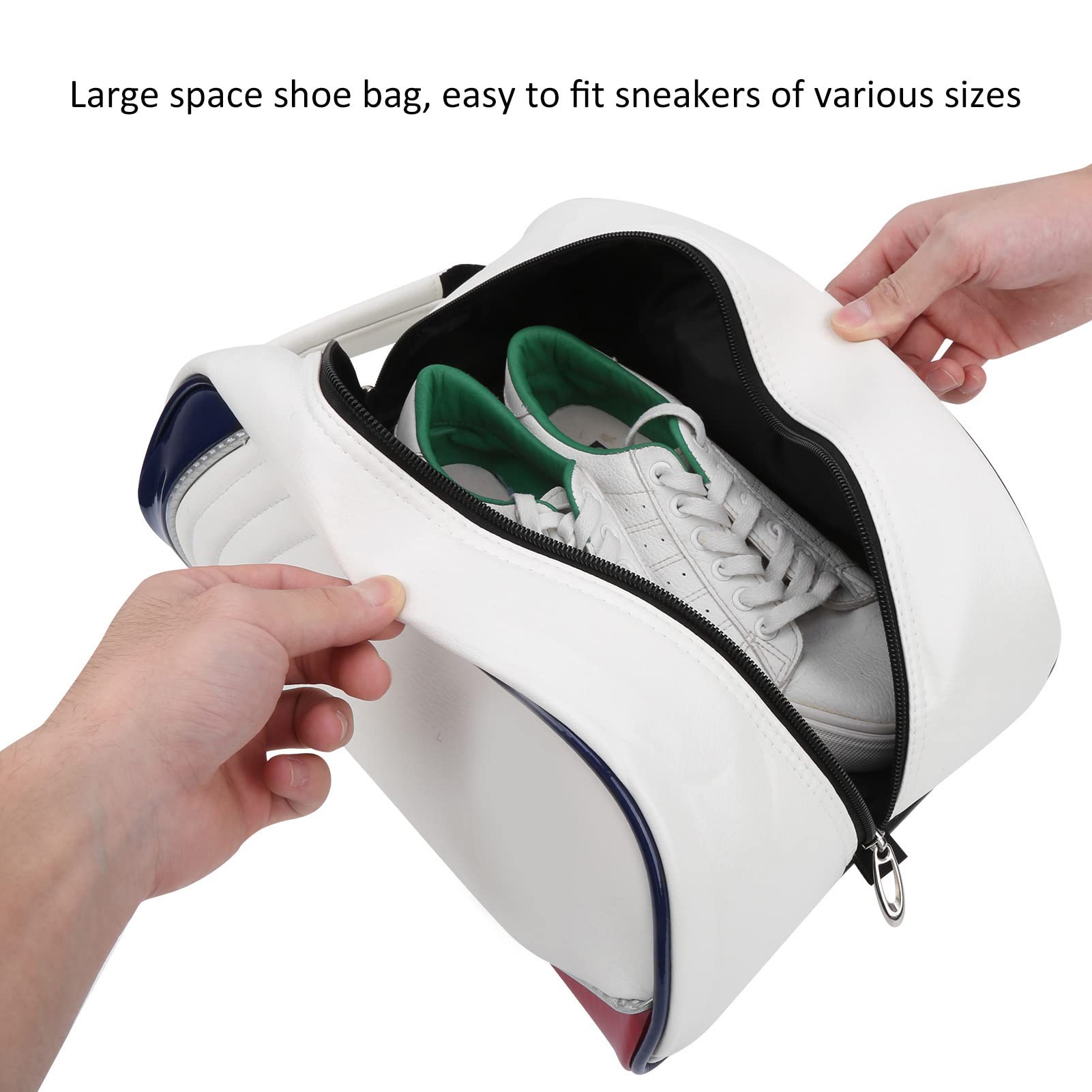 Premium PU Leather Golf Shoe Bag - Waterproof Dustproof Travel Shoe Carrier for Men & Women | Portable Golf Accessories Storage Tote for Home, Clubhouse & Travel