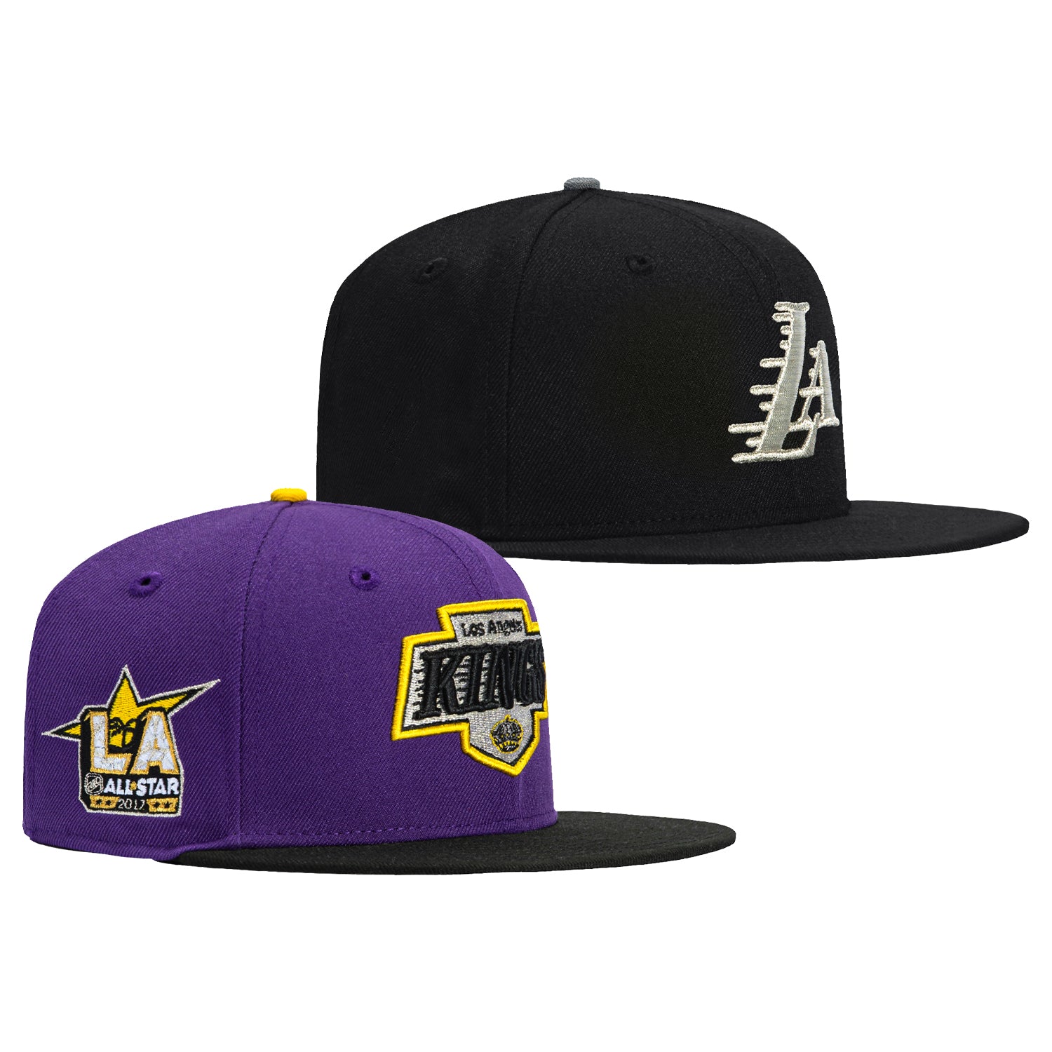 New Era 59Fifty NBA x NHL Crossover Los Angeles Pack Snapback Hat - Official Licensed Sports Cap for Men & Women - Perfect for Basketball, Hockey Games and Streetwear Fashion