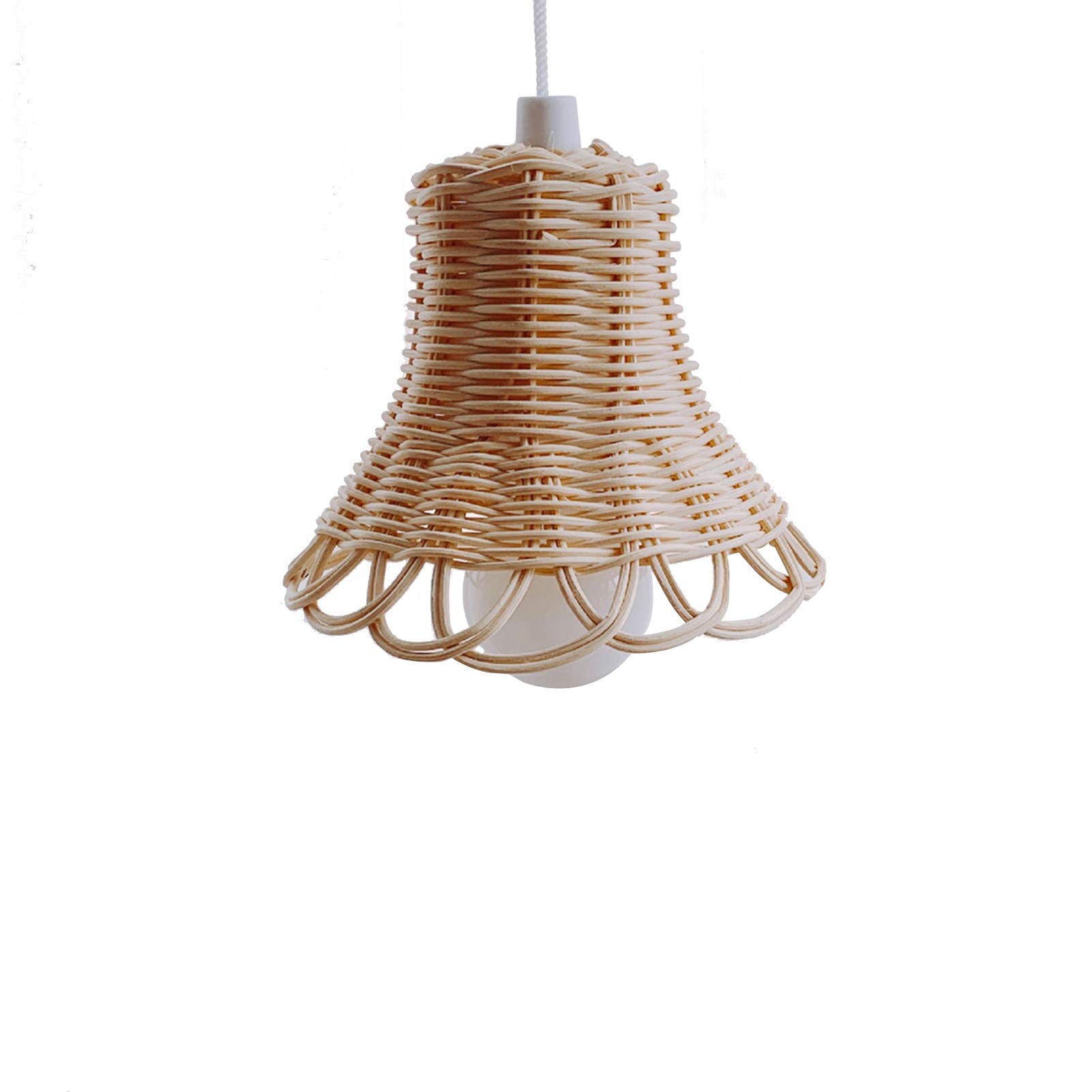 Nordic Rattan Woven Lampshade - Natural Wicker Table Lamp Shade & Ceiling Light Cover - Boho Home Decor for Bedroom, Living Room, Porch - Perfect for Cozy Ambiance and Farmhouse Style