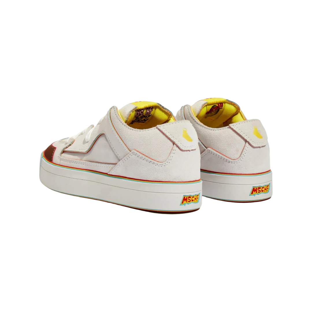 MSCHF Gobstomper Sneakers - Off White, Red, Yellow & Blue Colorway | Limited Edition Streetwear Shoes for Men & Women | Perfect for Urban Fashion, Skateboarding & Casual Wear