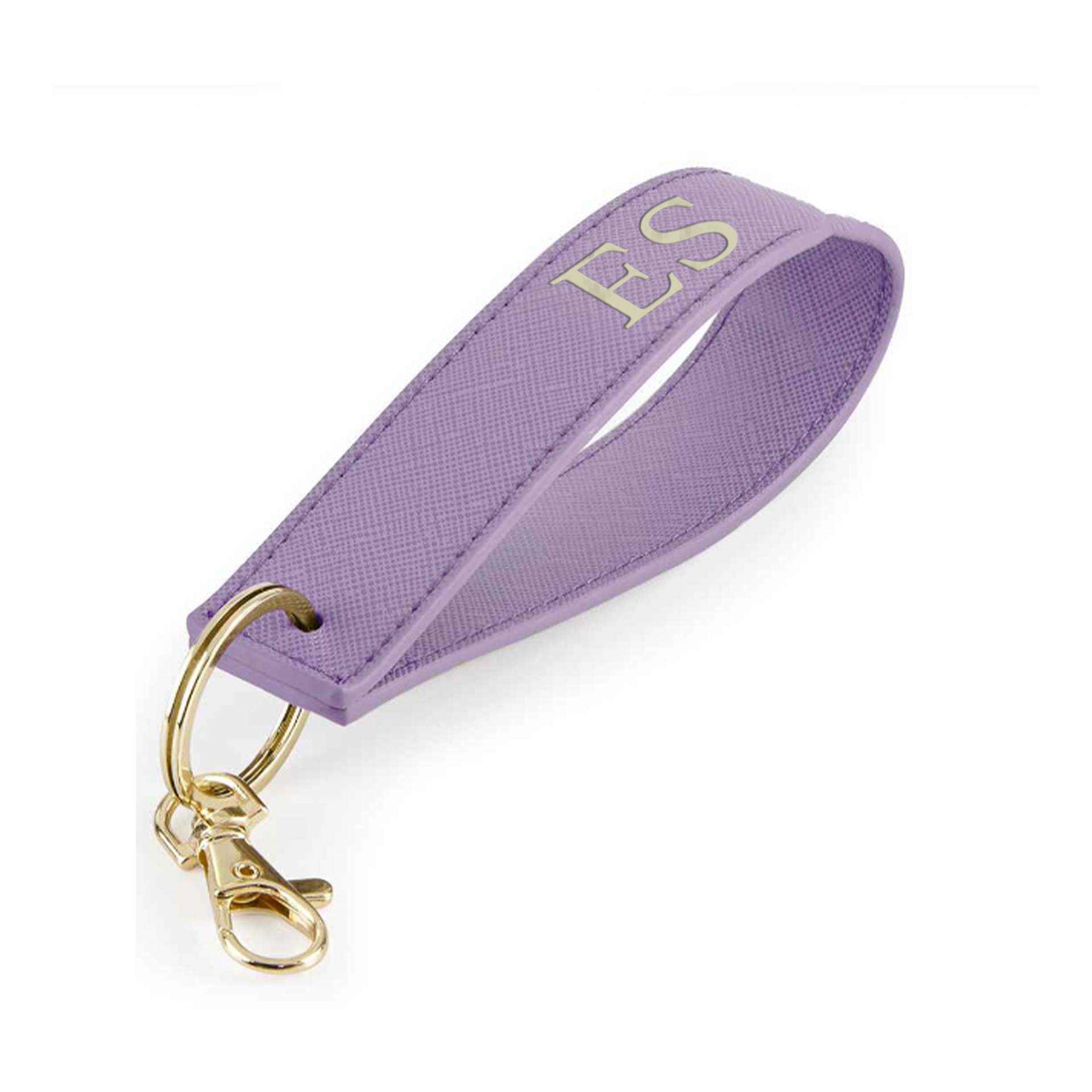 Personalized Carnaby Embossed Initial Wristlet Keychain - Stylish Monogram Key Holder for Women, Perfect for Handbags, Gifts & Everyday Use