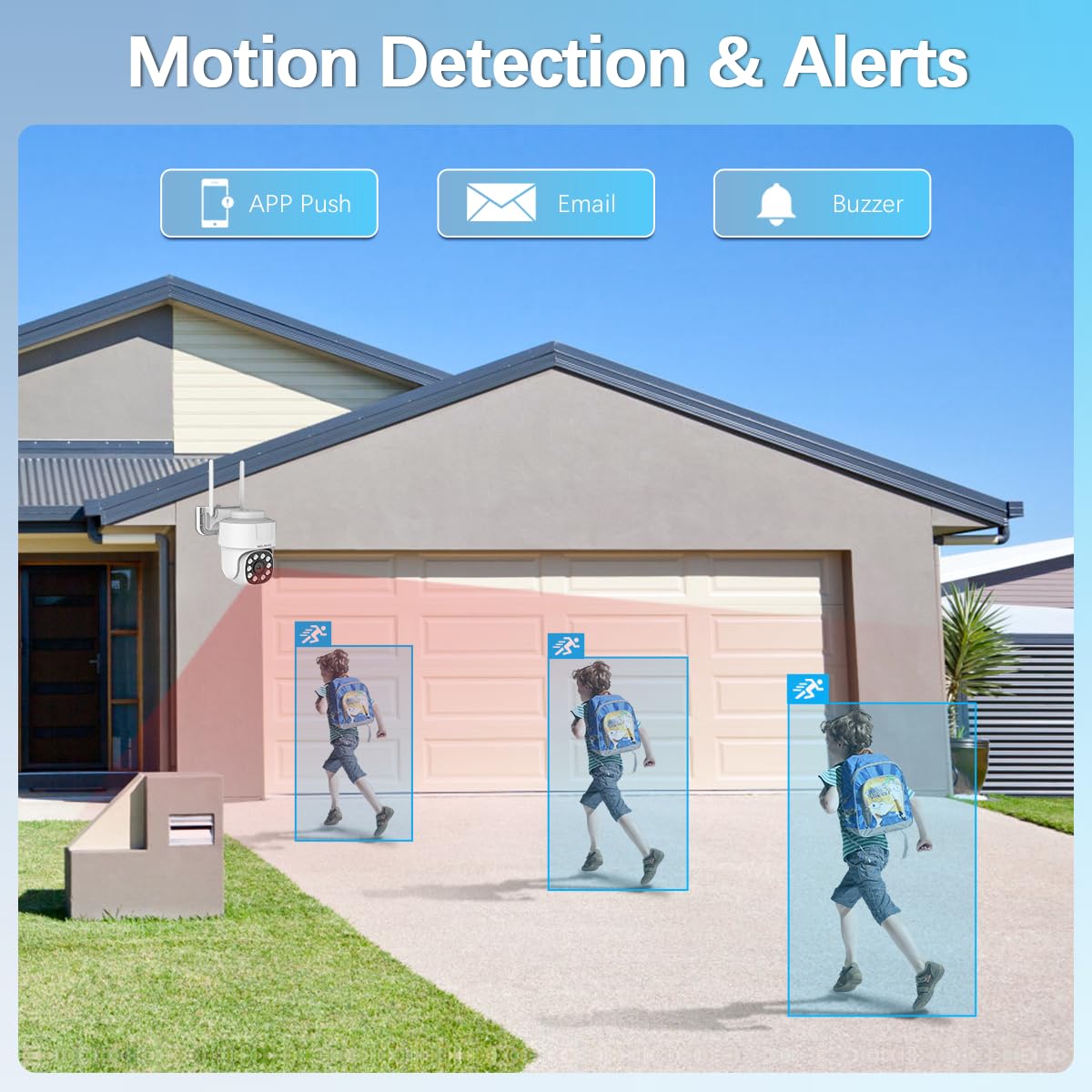 Auto Tracking & 2-Way Audio Outdoor Wireless Security Camera System - WiFi PTZ Home Surveillance with Night Vision | Ideal for Backyard, Garage & Business Security Monitoring