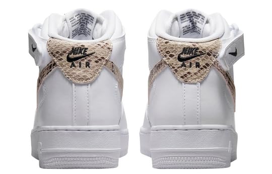 Nike Women's Air Force 1 Mid '07 White Sanddrift Black Sneakers - Size 6.5 UK - Casual Wear, Gym & Street Style Fashion