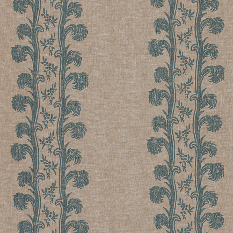 Premium Teal Plume Stripe Linen Fabric Samples - Perfect for Upholstery, Curtains & DIY Home Decor Projects