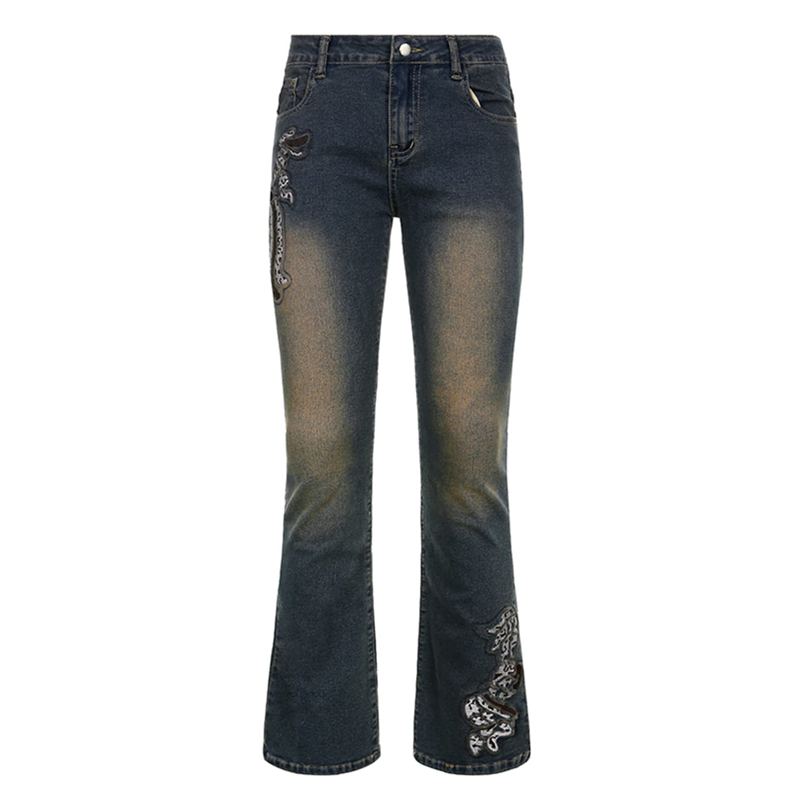 ICNGLKSND Women's High Waisted Baggy Jeans - Straight Wide Leg Denim Pants with Big Pockets | Y2K Streetwear Fashion for Casual Outfits & Retro Looks