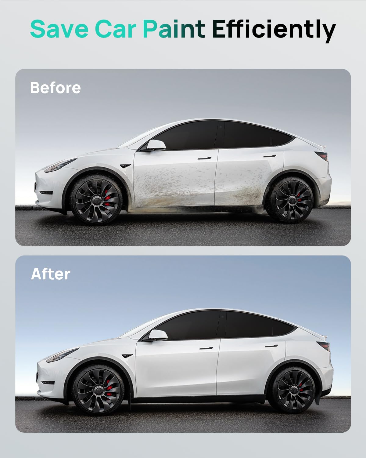 2025 Tesla Model Y Mud Flaps - Punch-Free Full Protection Splash Guards Set of 4 | Compatible with 2020-2025 Model Y | All-Weather Protection for Road Debris & Winter Driving