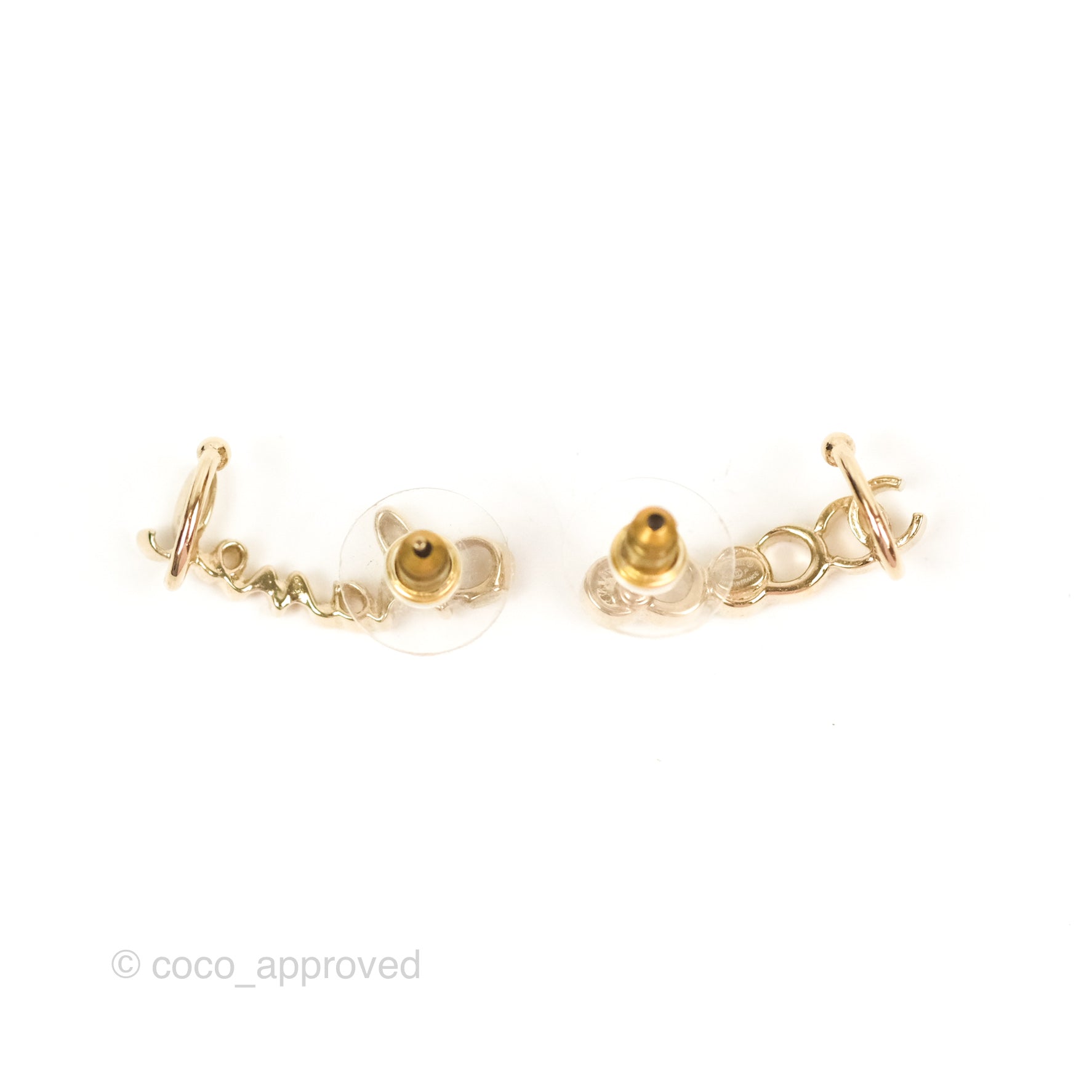 Chanel CC Coco Crystal Earrings & Ear Cuff Set - Gold Tone Fashion Jewelry for Women | Perfect for Parties, Weddings & Special Occasions