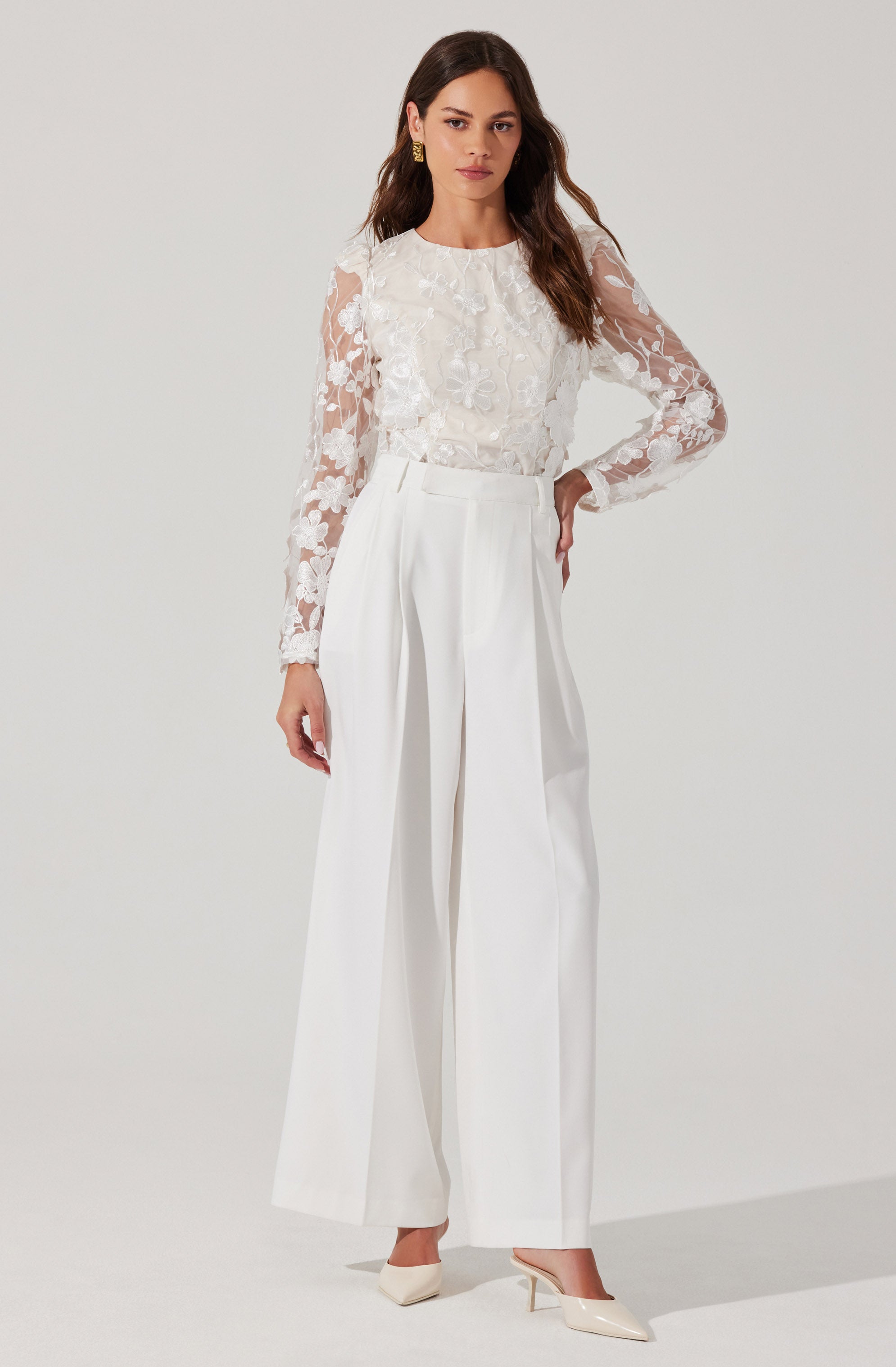 Bryne Floral Appliqué Top for Women - Elegant Embroidered Blouse for Casual & Party Wear | Perfect for Date Nights, Office & Special Occasions