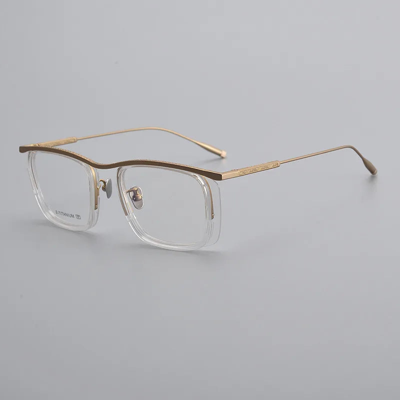 Unisex Black Titanium Acetate Square Eyeglasses - Full Rim Big Frame (36150) | Perfect for Reading, Work & Fashion Accessories