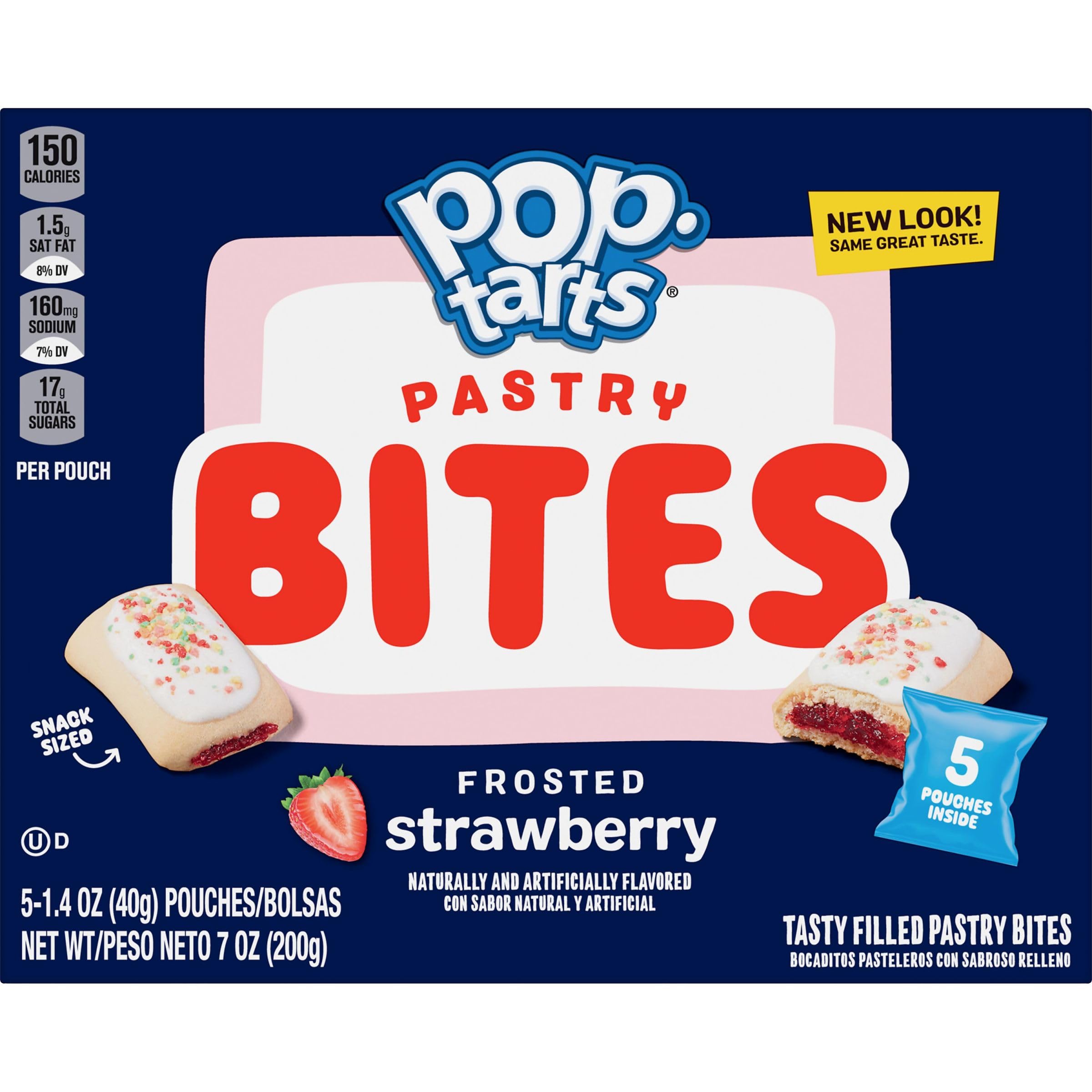 Pop-Tarts Frosted Strawberry Baked Pastry Bites - 7oz Box (5 Pouches) | Kids Snacks, School Lunch, Breakfast On-The-Go, After-School Treats & Office Snacks