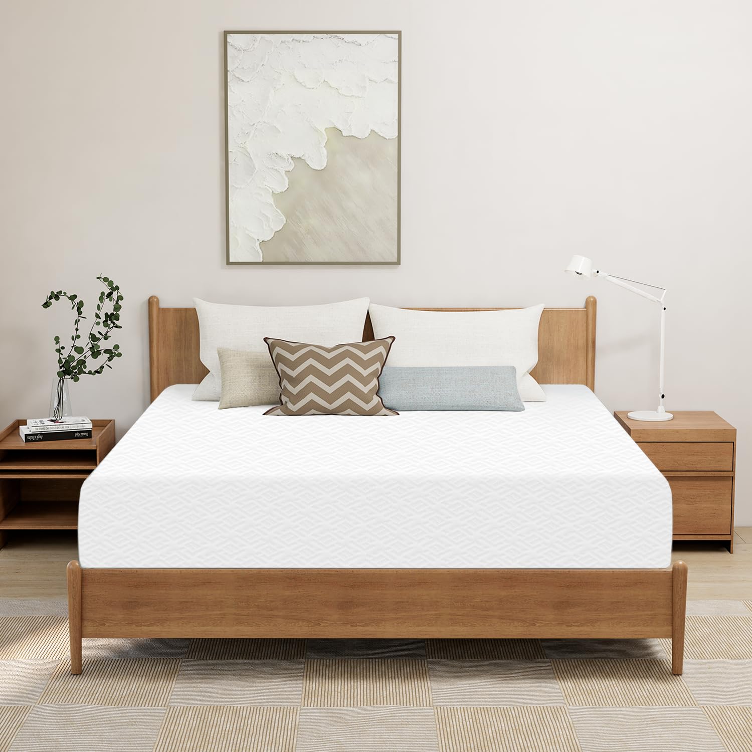 10 Inch King Green Tea Cooling Gel Memory Foam Mattress - Medium Firm Pressure Relief, CertiPUR-US Certified, No Fiberglass - Mattress in a Box for Kids & Adults | Perfect for Hot Sleepers & Back Pain Relief