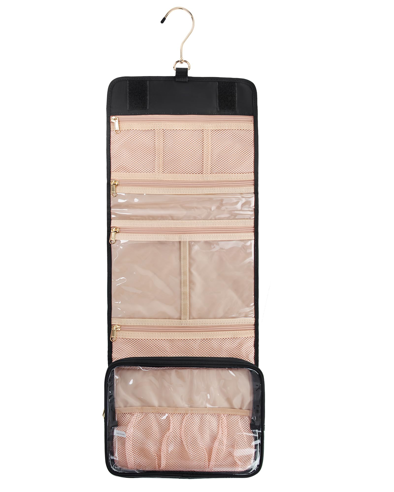 Portable Hanging Toiletry Bag for Women - Large Travel Makeup Organizer with Multiple Pockets, Waterproof Cosmetic Bag for Bathroom, Shower & Camping (Ideal for Travel, Gym & Daily Essentials Storage)