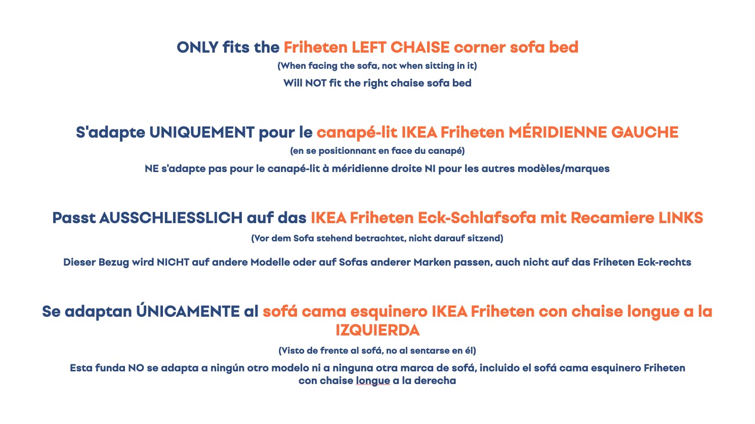 Custom Friheten Couch Cover Replacement Slipcover - Perfect Fit for IKEA Friheten Sofa Bed Sleeper (Left Chaise) | Durable Fabric Protector for Living Room, Home Theater & Guest Room