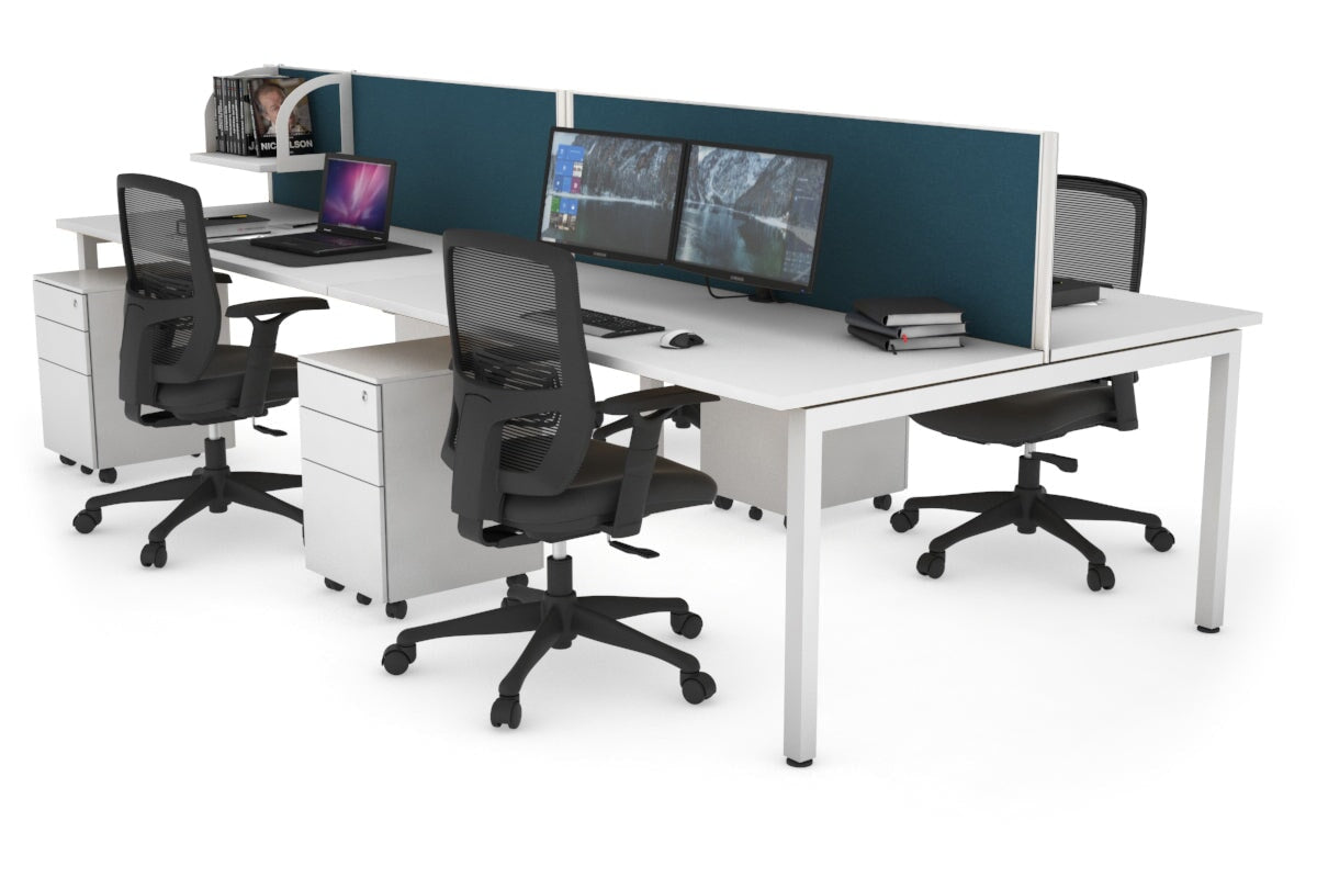 Quadro Square Legs 4-Person Office Workstation Desk - 1800mm x 700mm (71