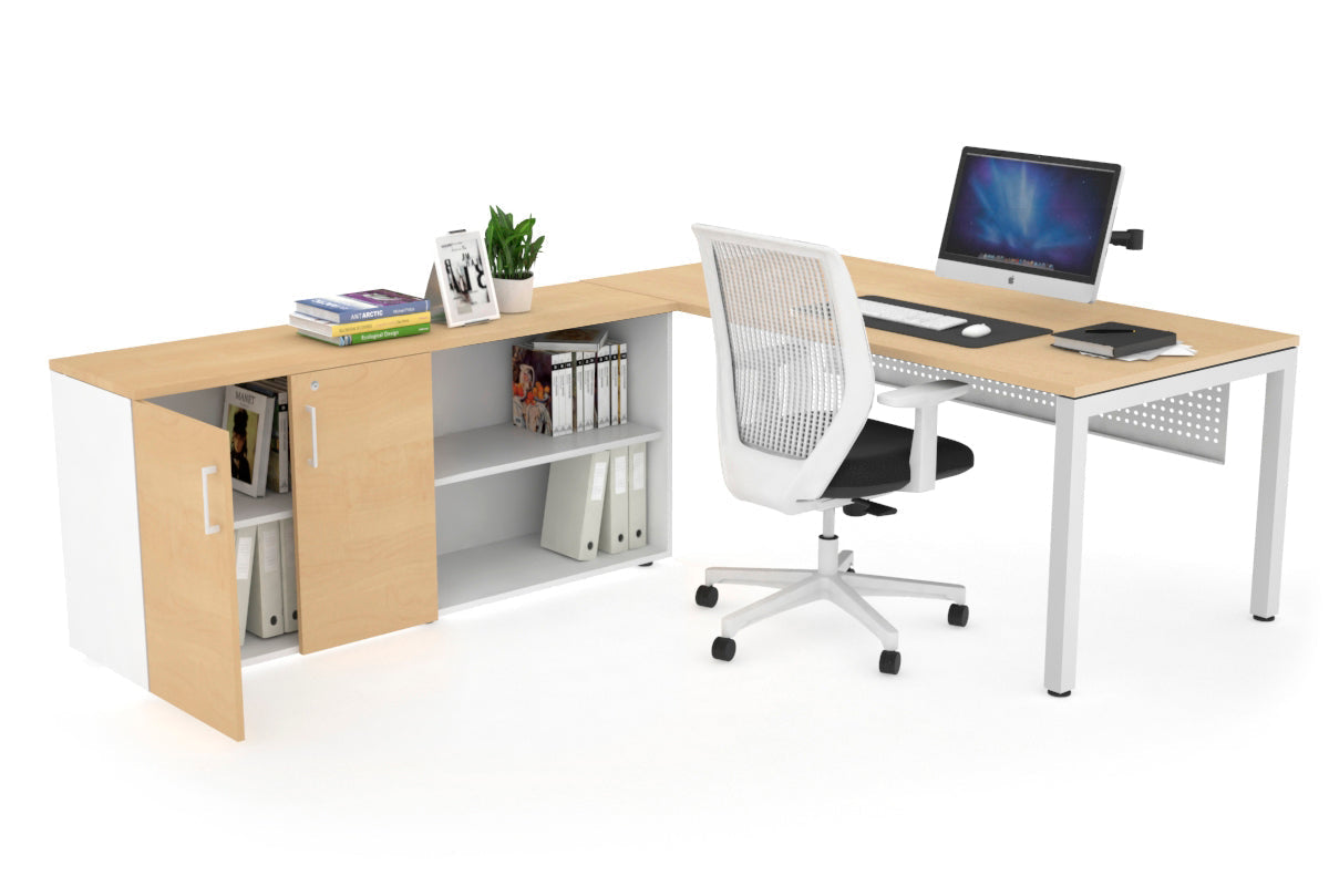 Quadro Square Executive White Frame Office Chair [1600L x 700W] - Premium Ergonomic Seating for Home Office & Conference Rooms