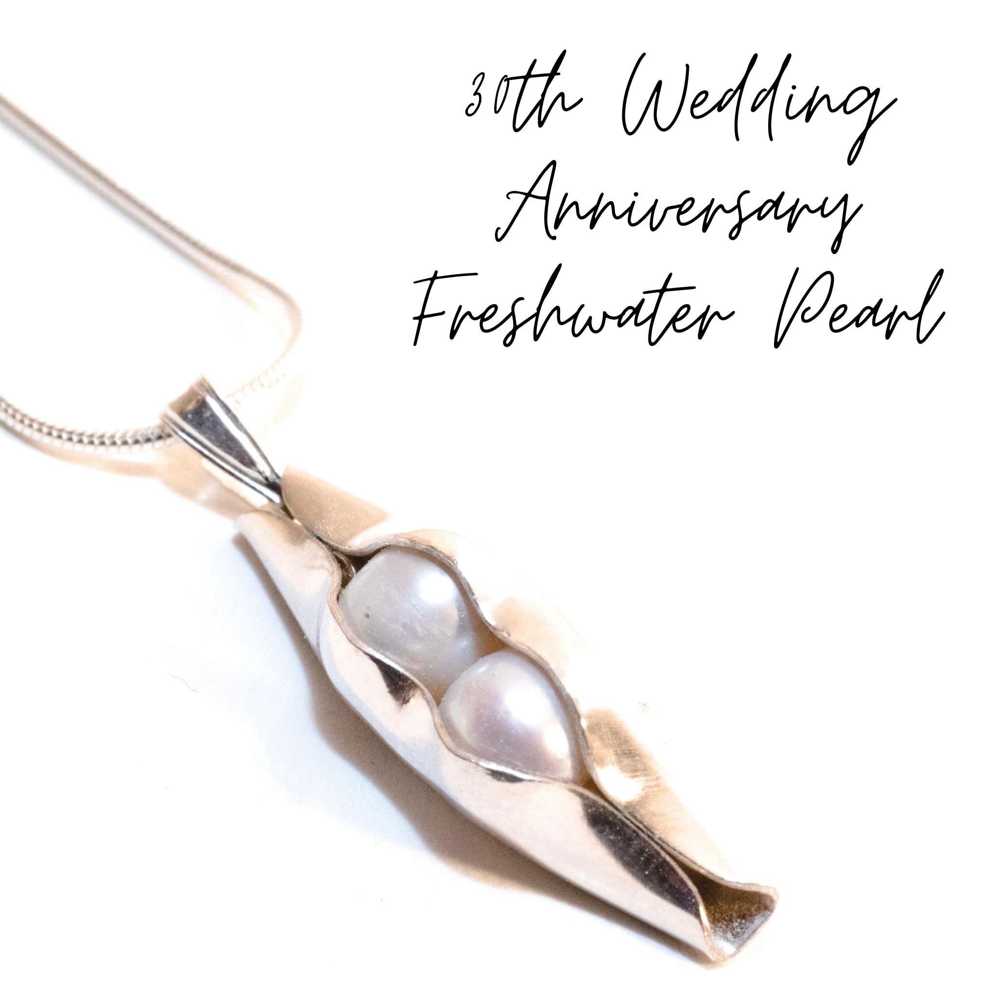 30th Wedding Anniversary Gift for Her - Two Peas in a Pod Pearl Necklace with Freshwater Pearls | Romantic Jewelry Gift for Wife, Partner, or Couple | Perfect for Anniversaries, Valentine's Day & Special Occasions