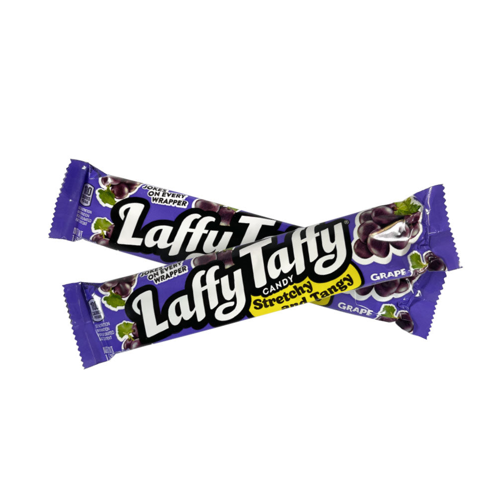 Ferrara Laffy Taffy Grape Candy - 1.5oz (24 Count Bulk Box) | Chewy Taffy Snacks for Parties, Halloween Treats & Office Candy Bowls
