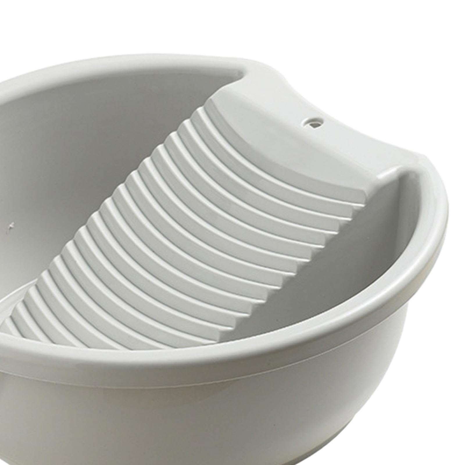 Portable Lightweight Washboard Basin for Hand Washing Clothes - Durable Laundry Tub with Scrubbing Board, Grey | Perfect for Camping, Travel & Off-Grid Living