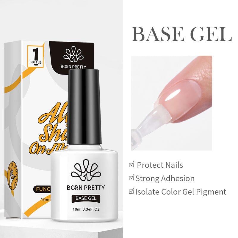 Born Pretty Duo Pack - Base Coat & Super Top Coat Nail Polish Set (10ml Each) | Long-Lasting Shine & Protection for Manicures at Home or Salon