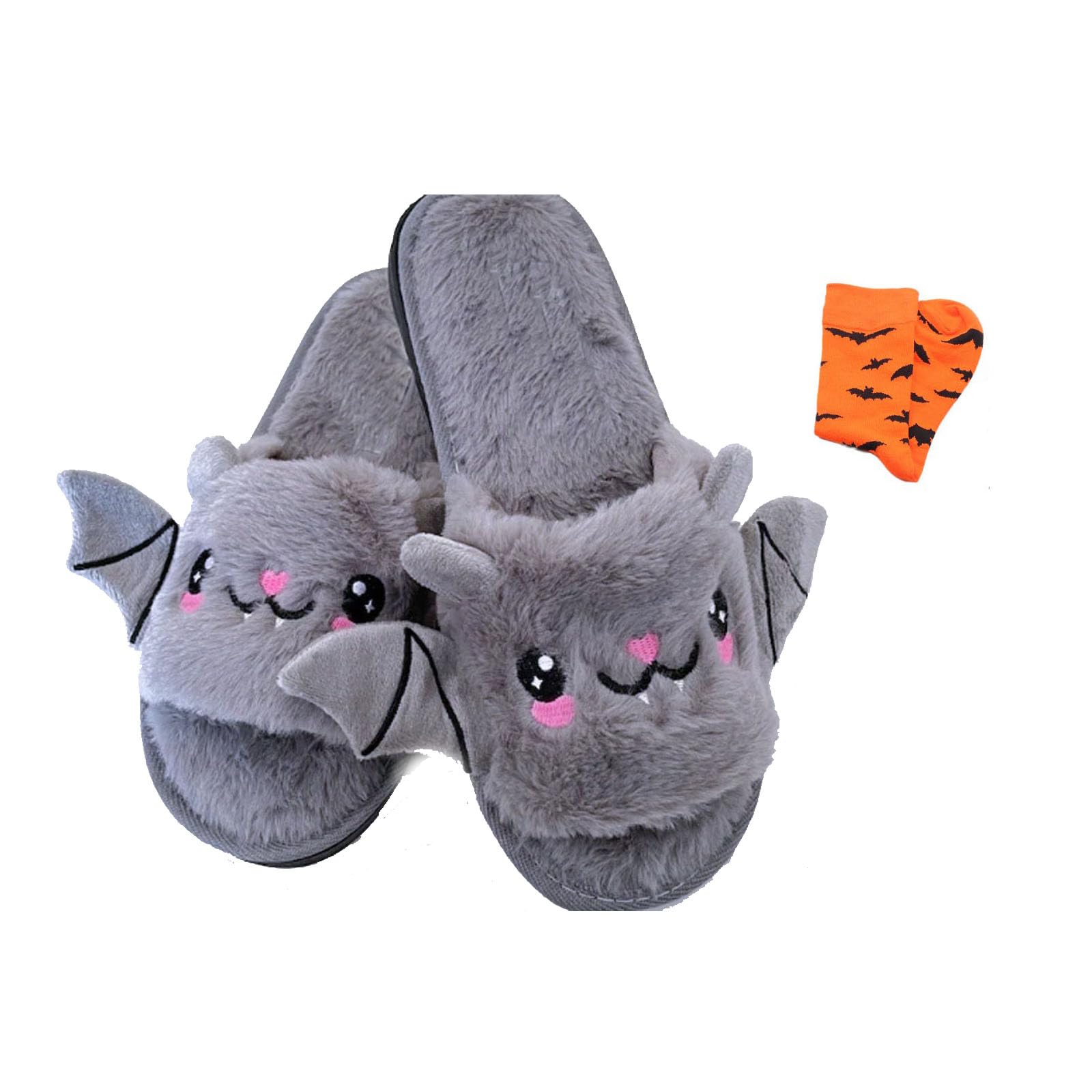 Halloween Slippers for Women & Men - Cozy Pumpkin Slippers with Spooky Design, Soft Fuzzy Slides for Indoor/Outdoor Wear - Perfect for Halloween Party, Trick or Treat, and Seasonal Home Decor