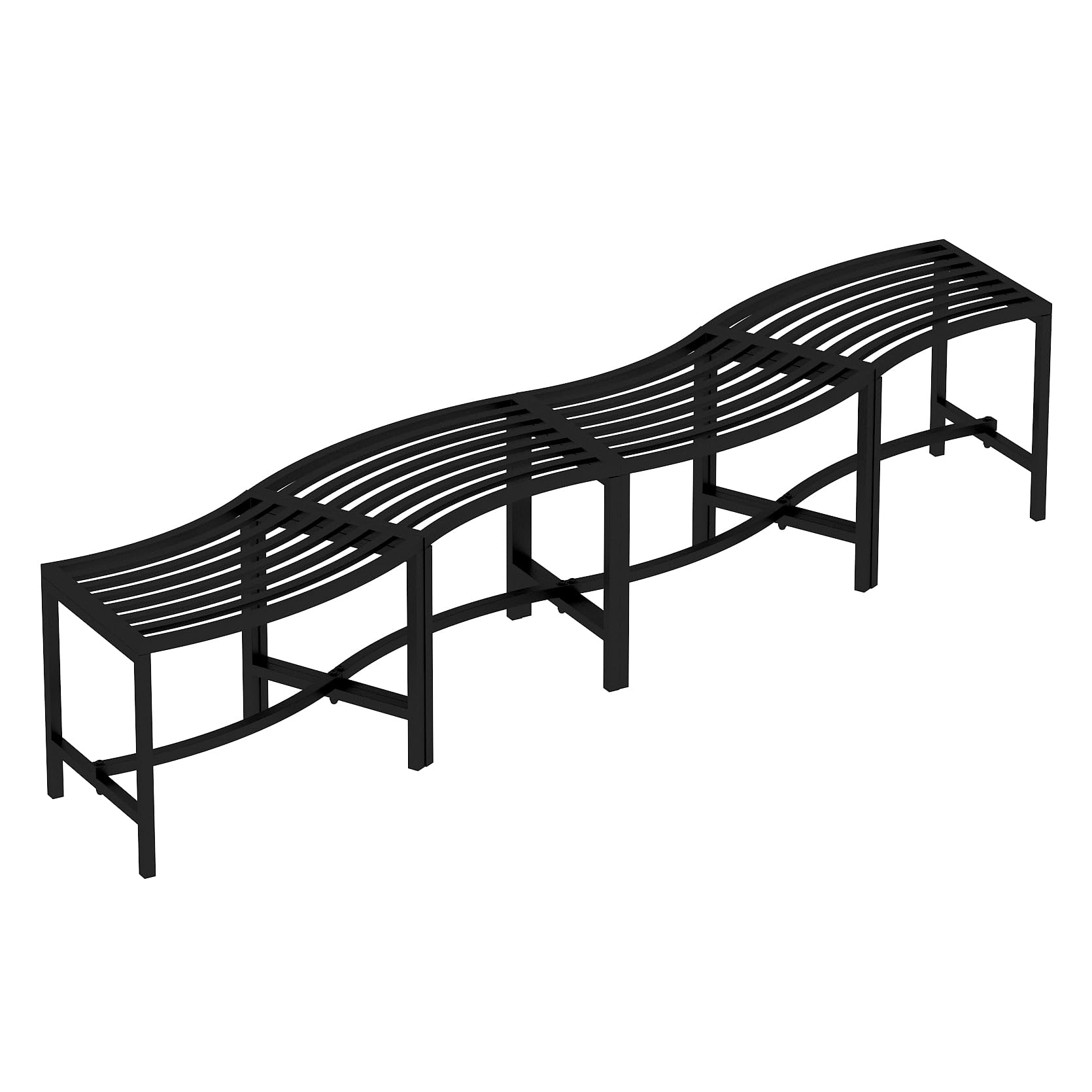4-Piece Metal Curved Fire Pit Bench Set - Heavy Duty Steel Backless Outdoor Seating for Garden, Patio, Porch & Backyard - Perfect for Campfires, Outdoor Gatherings & Garden Decor (Black, Style 1)