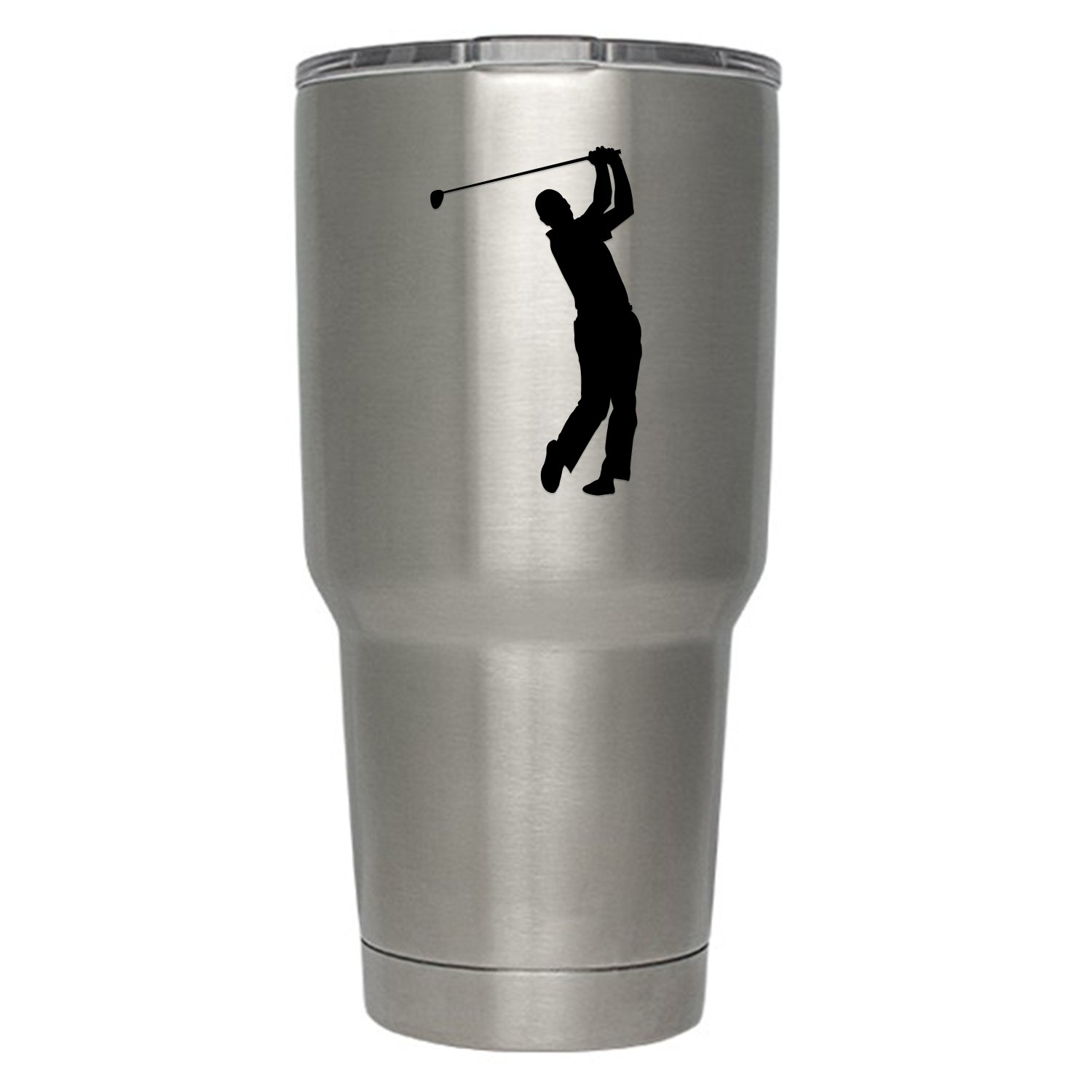Premium Golf Stickers 2-Pack - 3 Inch Black Vinyl Decals for Golf Accessories | High-Quality Yeti, Orca, Ozark Trail Tumbler Decals | Perfect for Golf Gifts, Water Bottles & Coolers (Cup Not Included) YD022-B