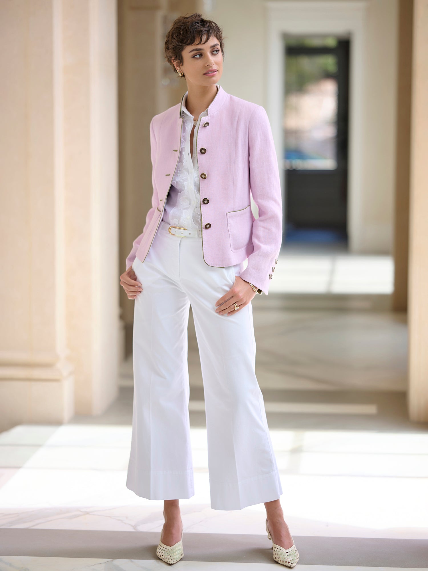 Florence Linen Jacket for Women - Lightweight Summer Blazer with Pockets - Perfect for Office, Travel & Casual Outfits