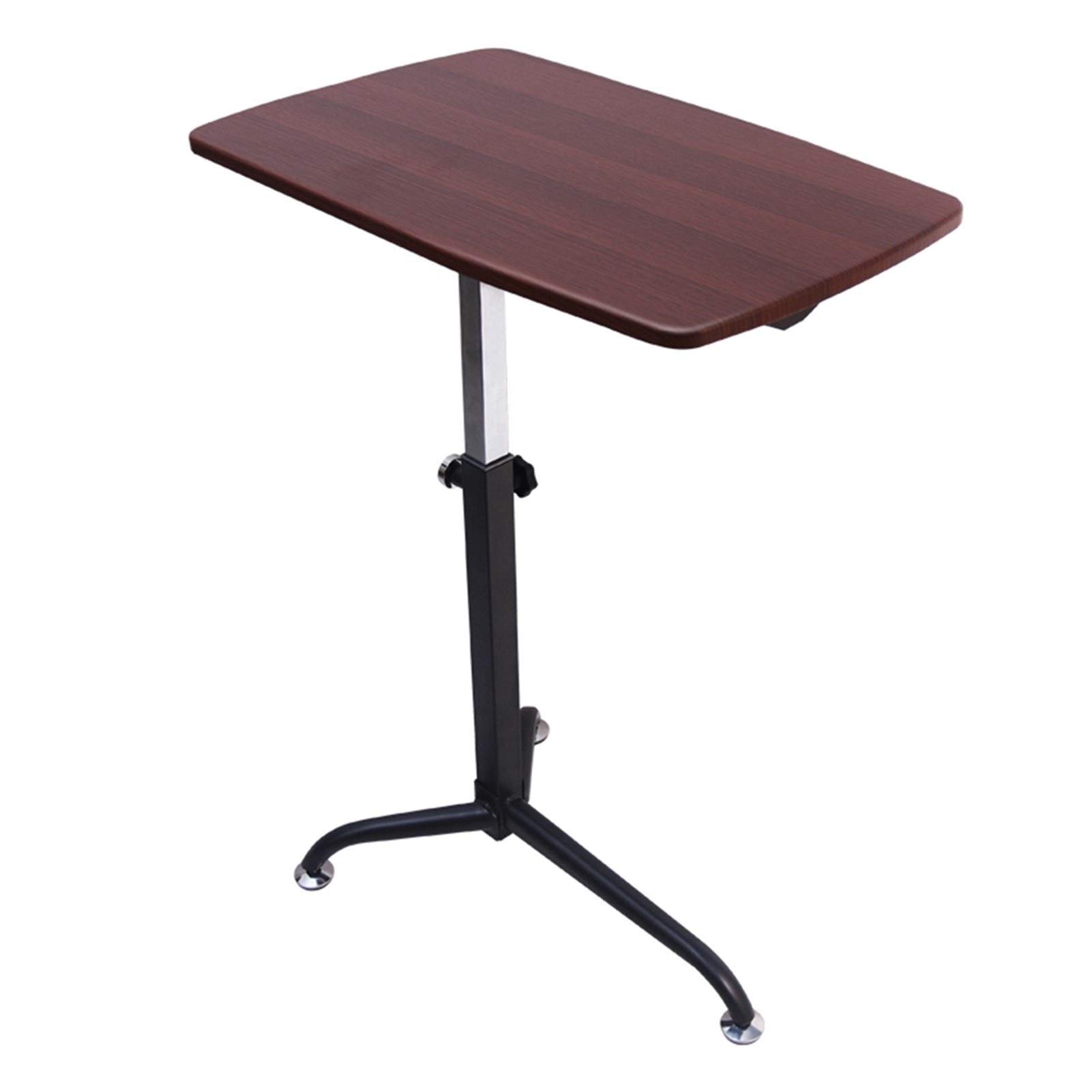 Adjustable Laptop Table for Home Office & Bed - Portable Lap Desk with Height & Angle Control - Cherry Wood Mobile Workstation for Sofa, Study & Over-Bed Use