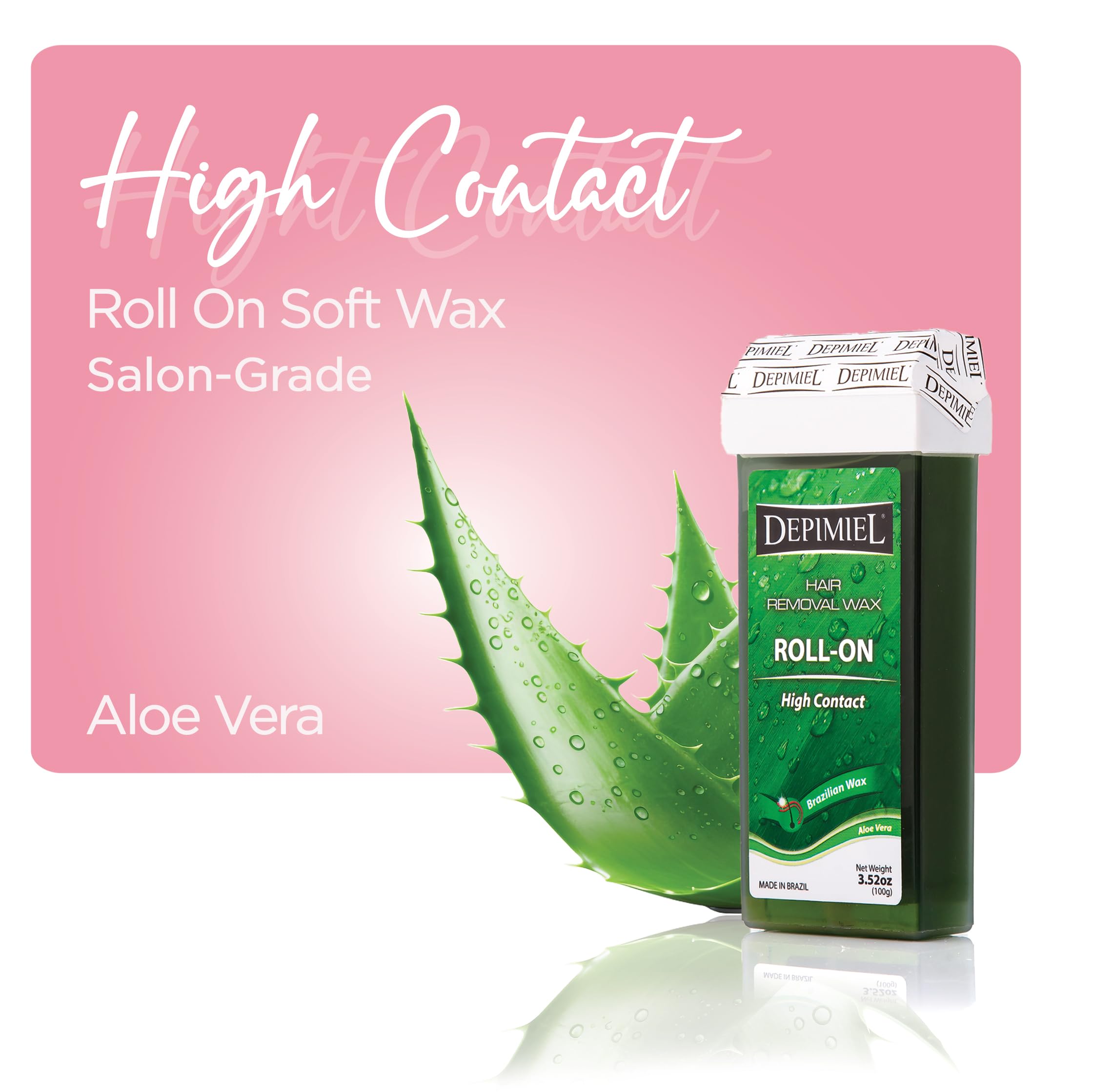2 x 4 Pack Aloe Vera Wax Roll-On (Total 8 Units) - Natural Hair Removal for Smooth Skin - Perfect for Face, Legs & Bikini Line - Only $3.06 Each