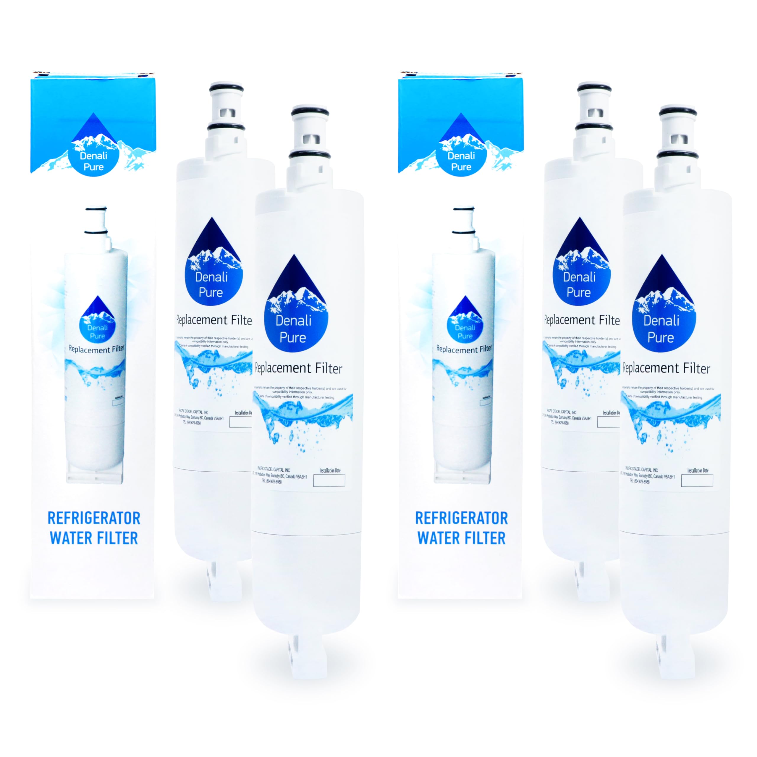 4-Pack Sears/Kenmore 10658285890 Refrigerator Water Filter Replacement - Compatible with 46-9010, 46-9902, 46-9908 Models | Pure Drinking Water for Home & Office Fridge