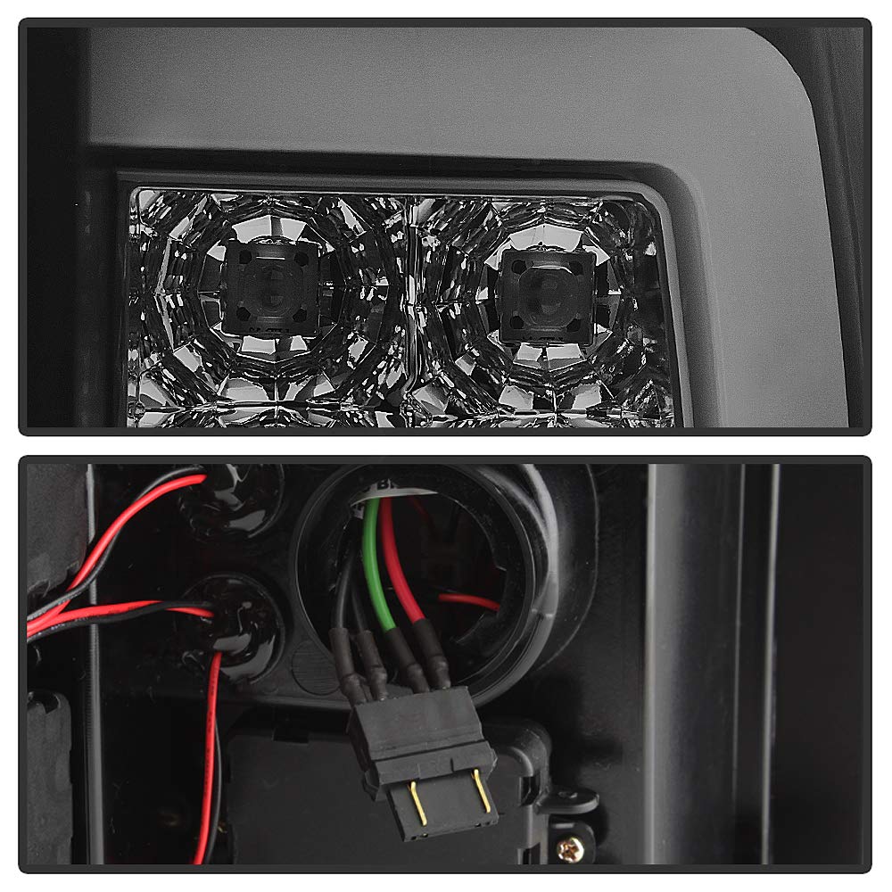 ACANII LED Tube Black Smoke Tail Lights Brake Lamps V3 for 2007-2013 Chevy Silverado 1500/2500/3500 - Driver & Passenger Side - Upgrade Your Truck's Style & Visibility for Night Driving & Off-Road Adventures