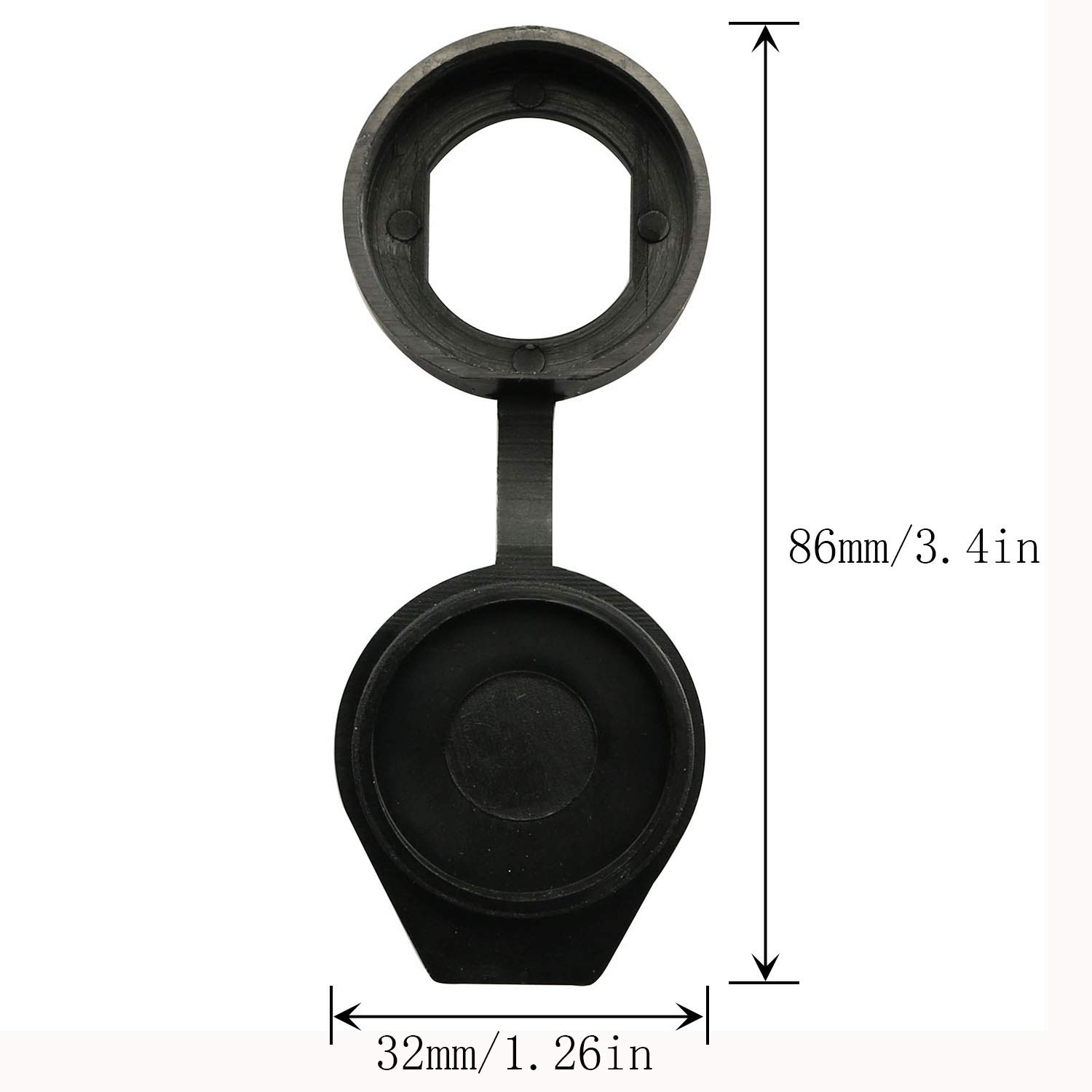 6-Pack 22mm Black Rubber Door Lock Dust Covers - Waterproof & Dustproof Caps for Cam Locks - Durable Plastic Material to Extend Lock Lifespan (Ideal for Garage Doors, Storage Units & Outdoor Equipment)