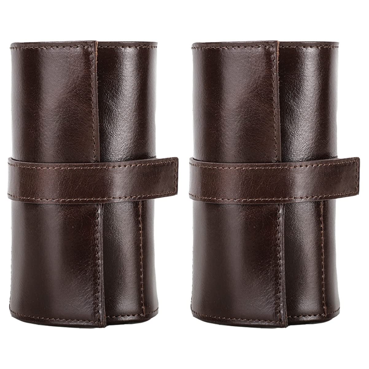 Premium Mikikit Men's Watch & Jewelry Organizer Set - 2-Piece Soft Leather Watch Case Box for Men, Ideal for Travel, Home, and Office Storage