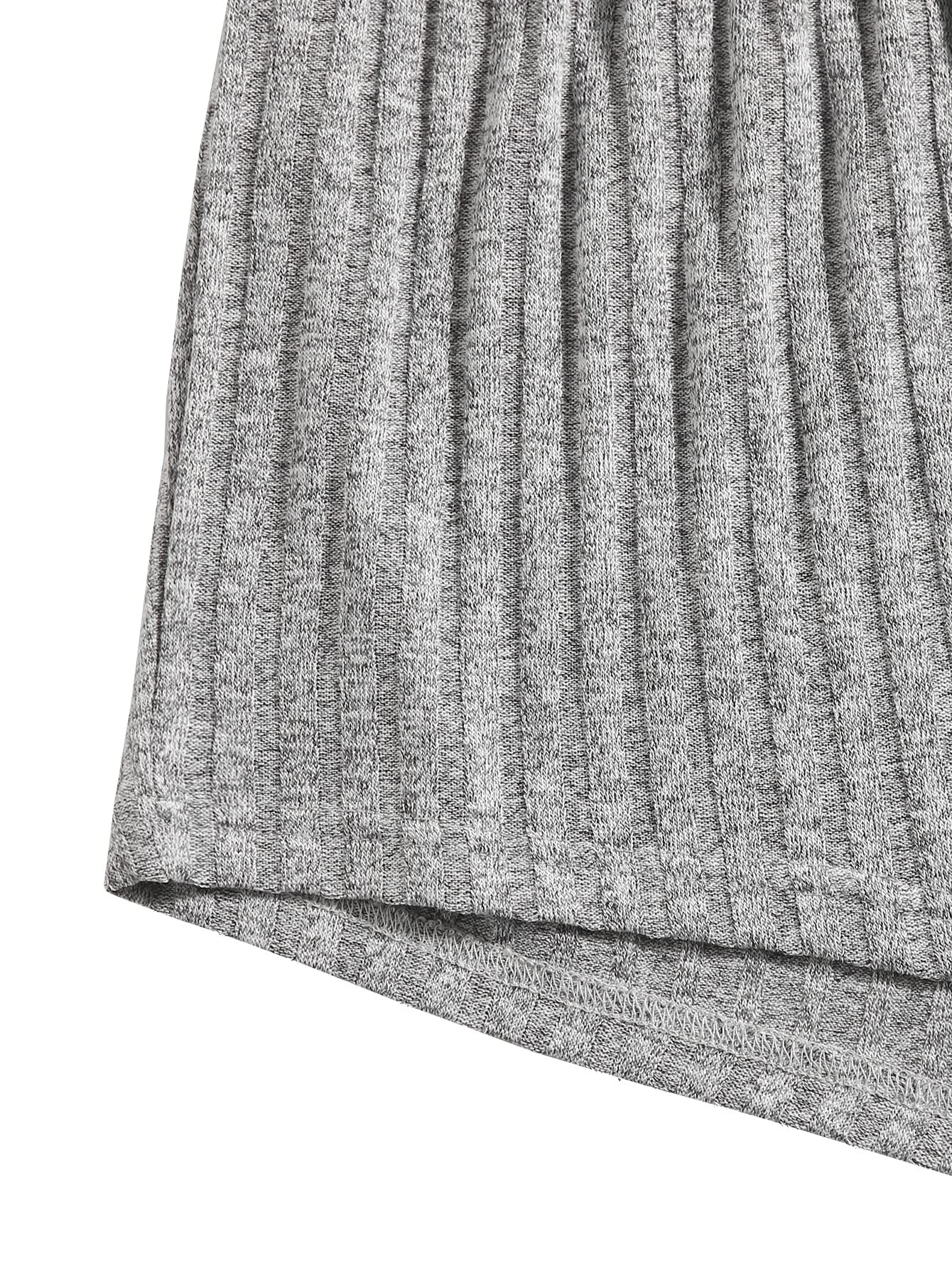 SOLY HUX Women's Ribbed Knit Pajama Set for Sleep & Lounge