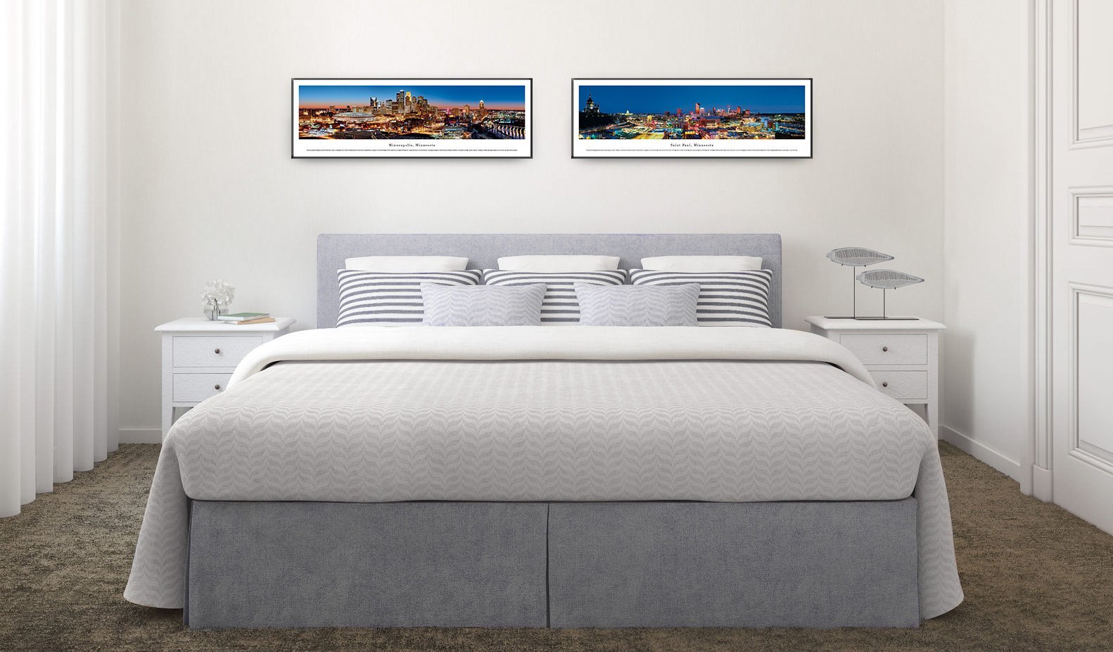 Blakeway Worldwide Panoramas Standard Frame - Honolulu Hawaii Skyline Poster Wall Art for Home & Office Decor