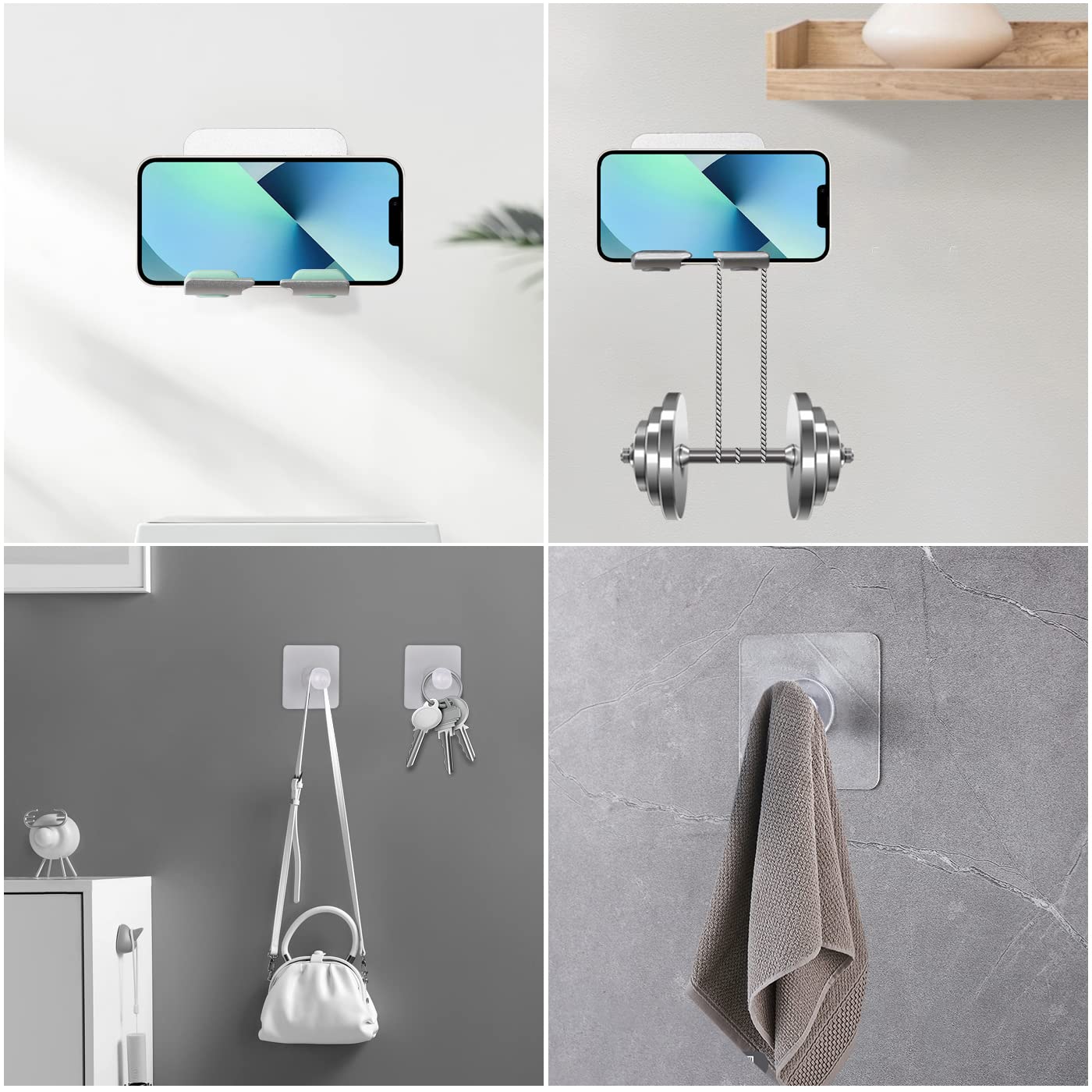 Waterproof Shower Phone Holder with Strong Adhesive - Adjustable Wall Mount Cell Phone Stand for Bathroom, Kitchen, Office - Perfect for Watching Videos, Reading Recipes & Hands-Free Calling (1 Pack)