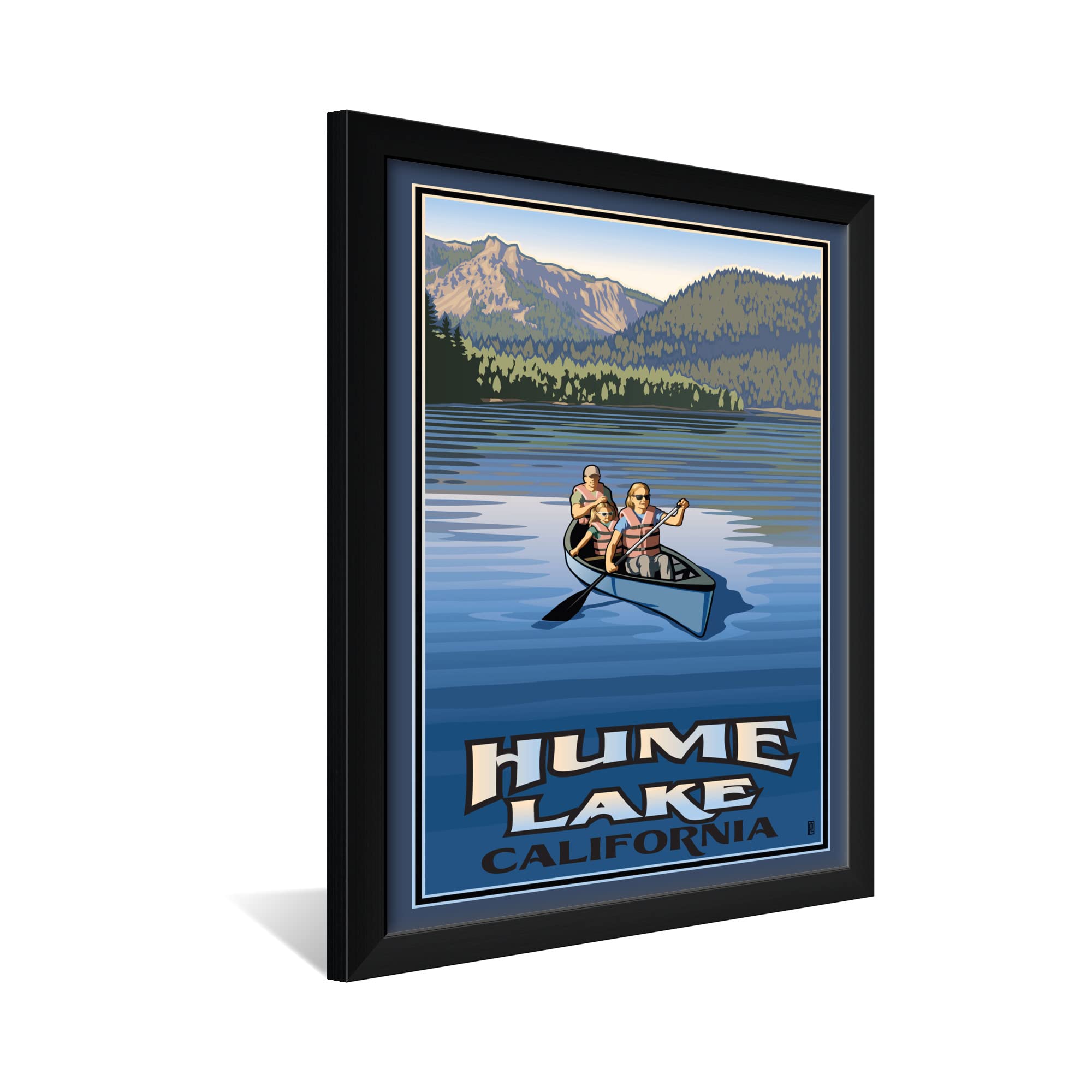 Paul Leighton Framed Art Print - 20x26 Inch California Landscape Painting, Hume Lake Scenery Wall Decor for Living Room, Bedroom & Office